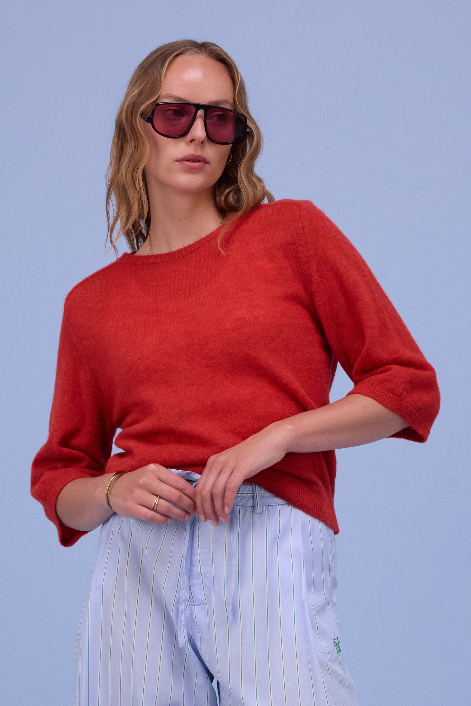 Huelva trui in poppy red