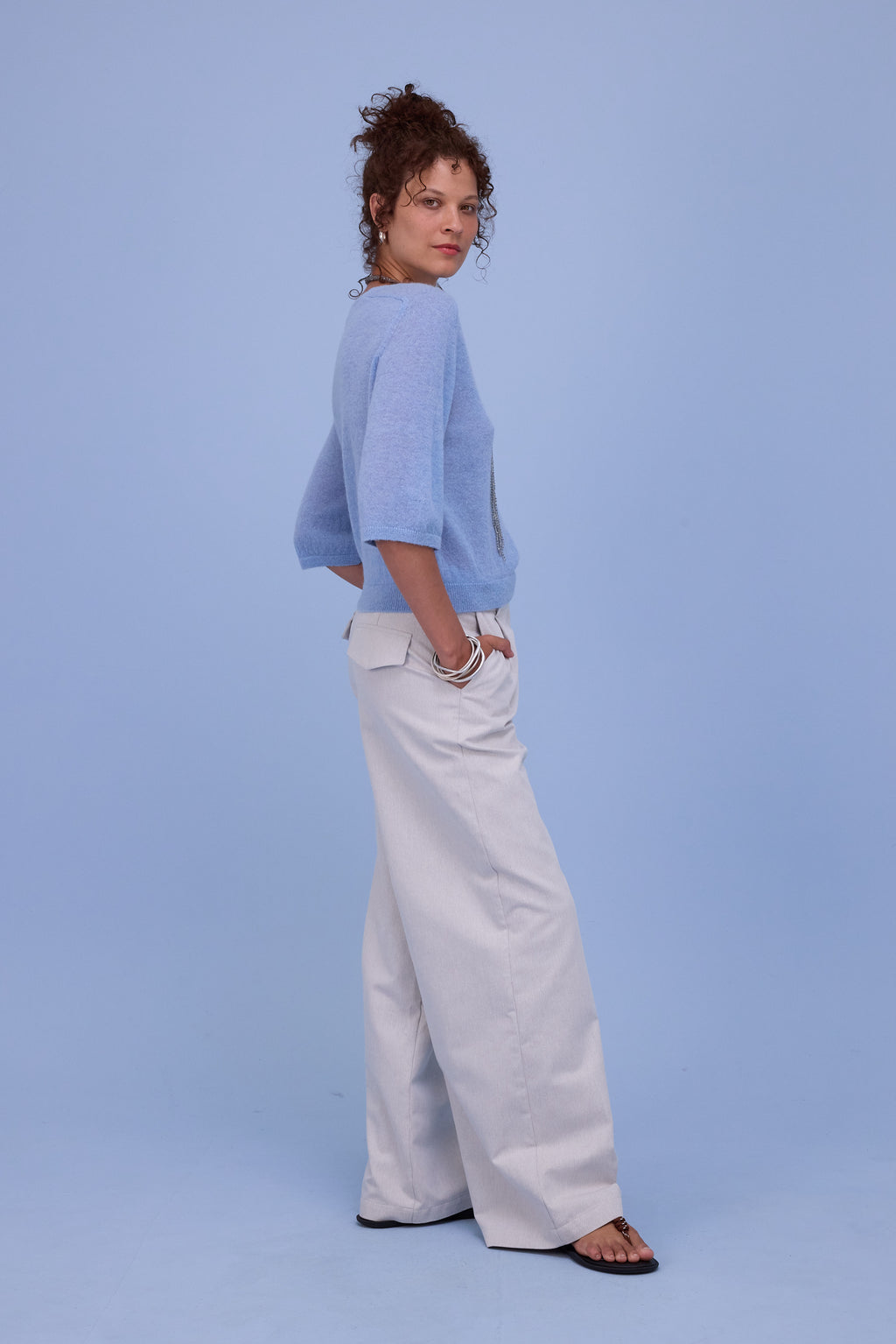 Huelva trui in chambray blue