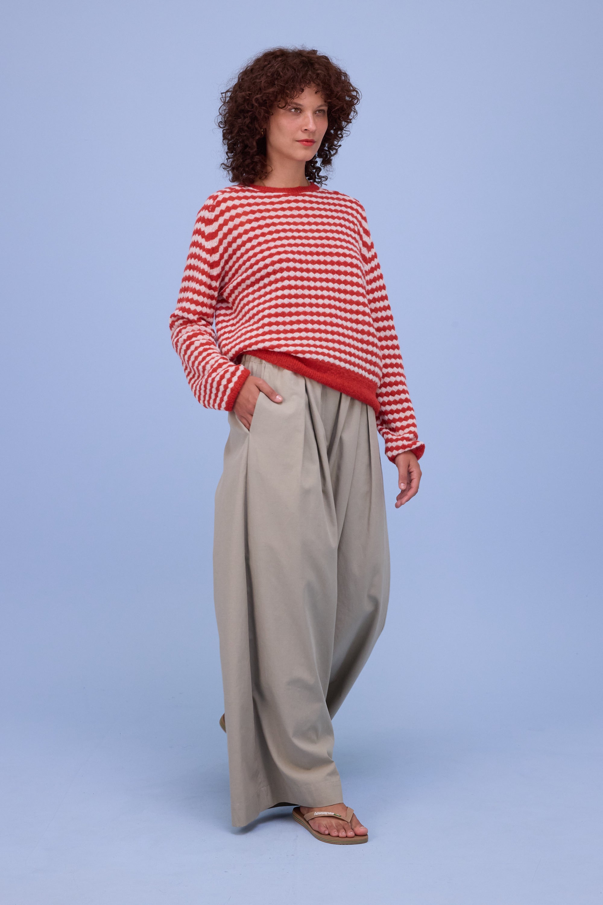 Horta trui in poppy red/ecru