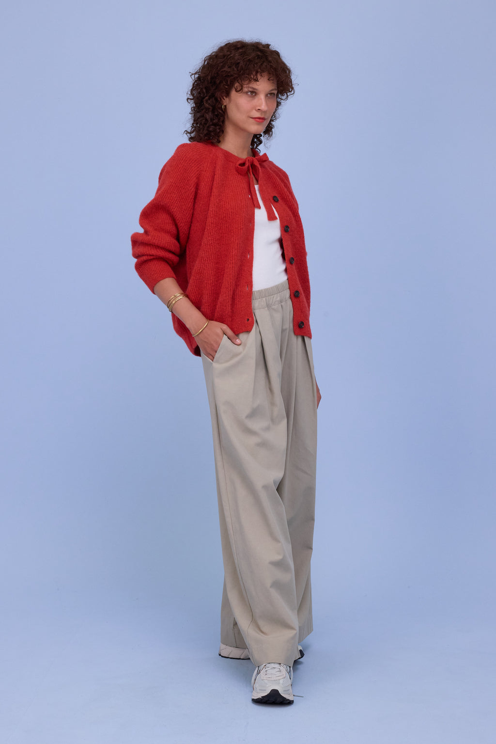 Helsinki cardigan in poppy red