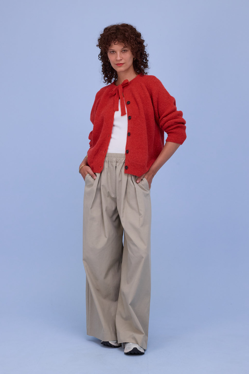 Helsinki cardigan in poppy red