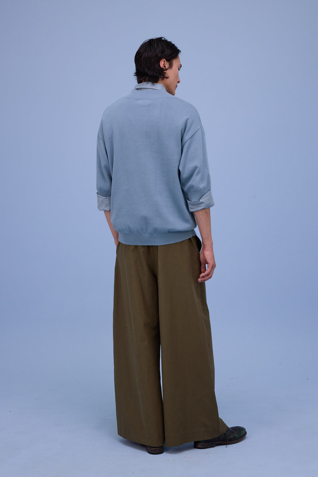 Horsens knitted sweater in dusk blue