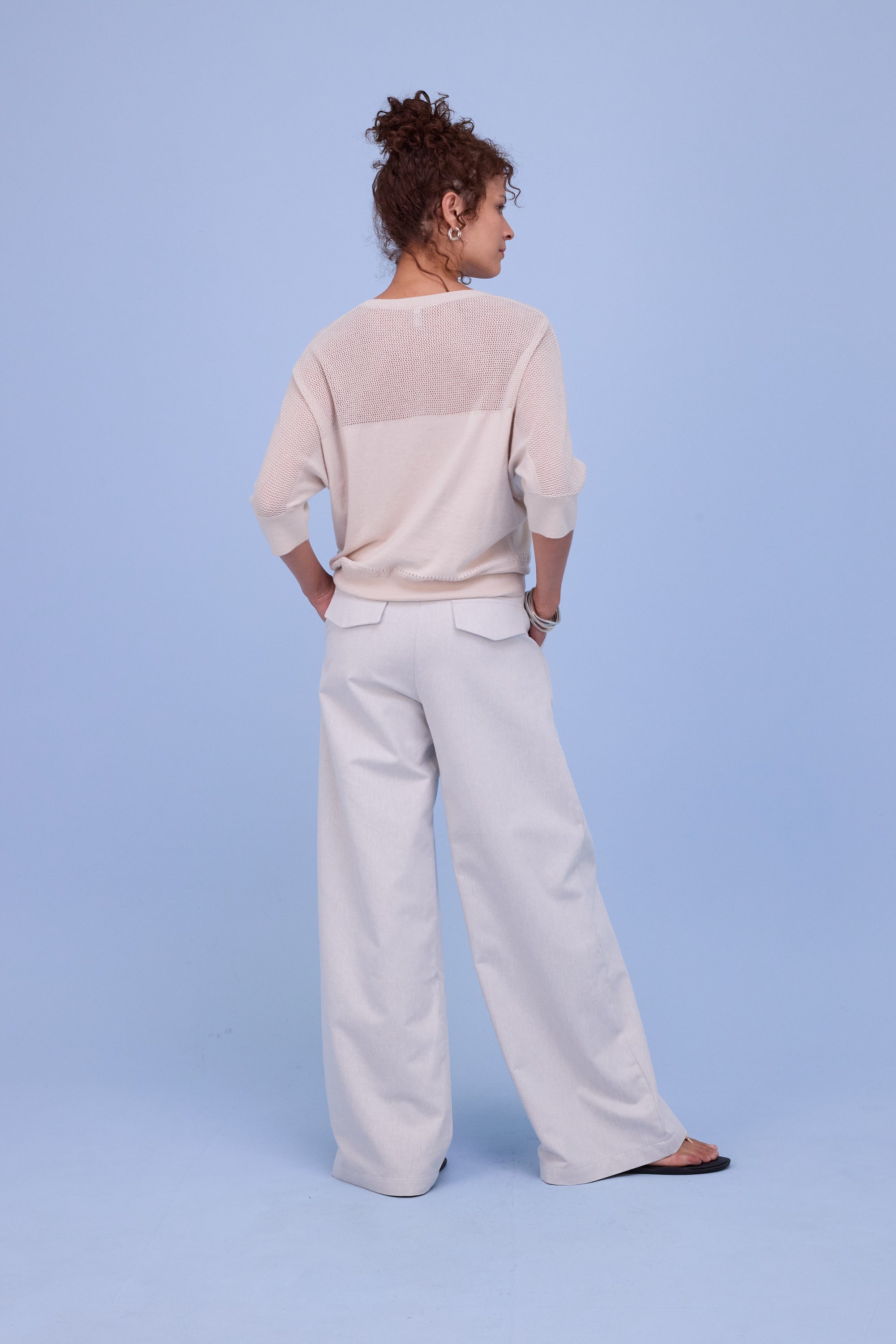 Hiroo knitted top in almond