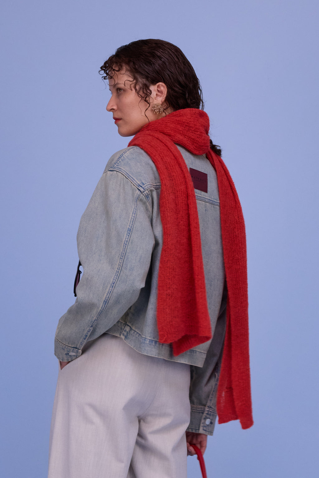 Himi scarf in poppy red