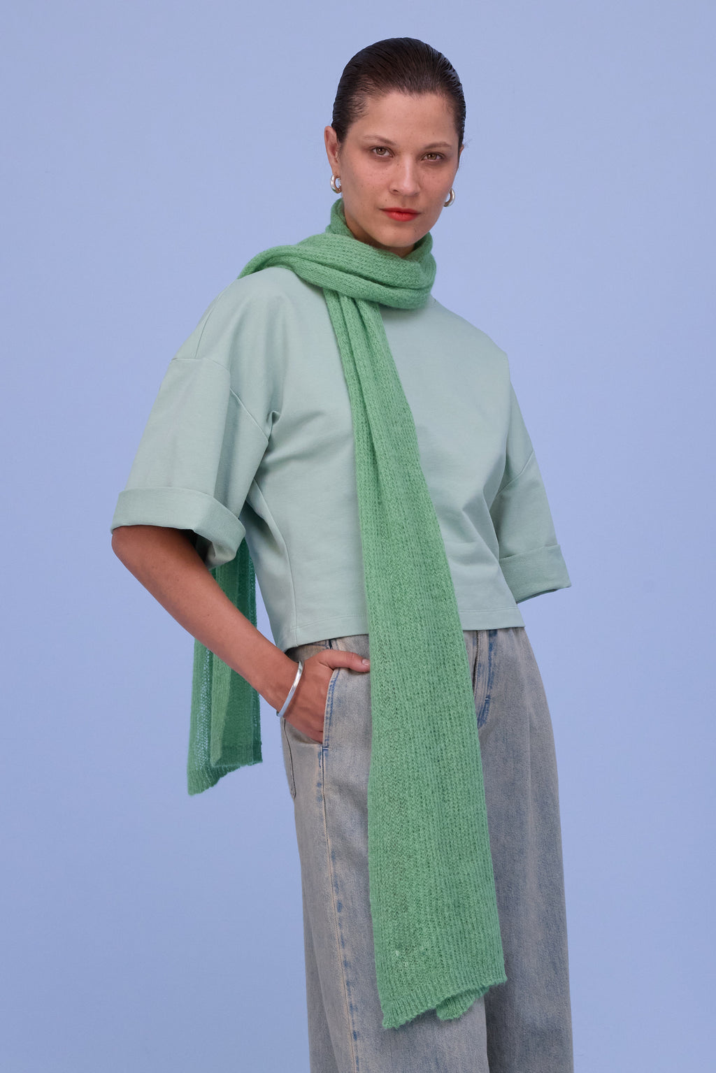 Himi scarf in opaline green