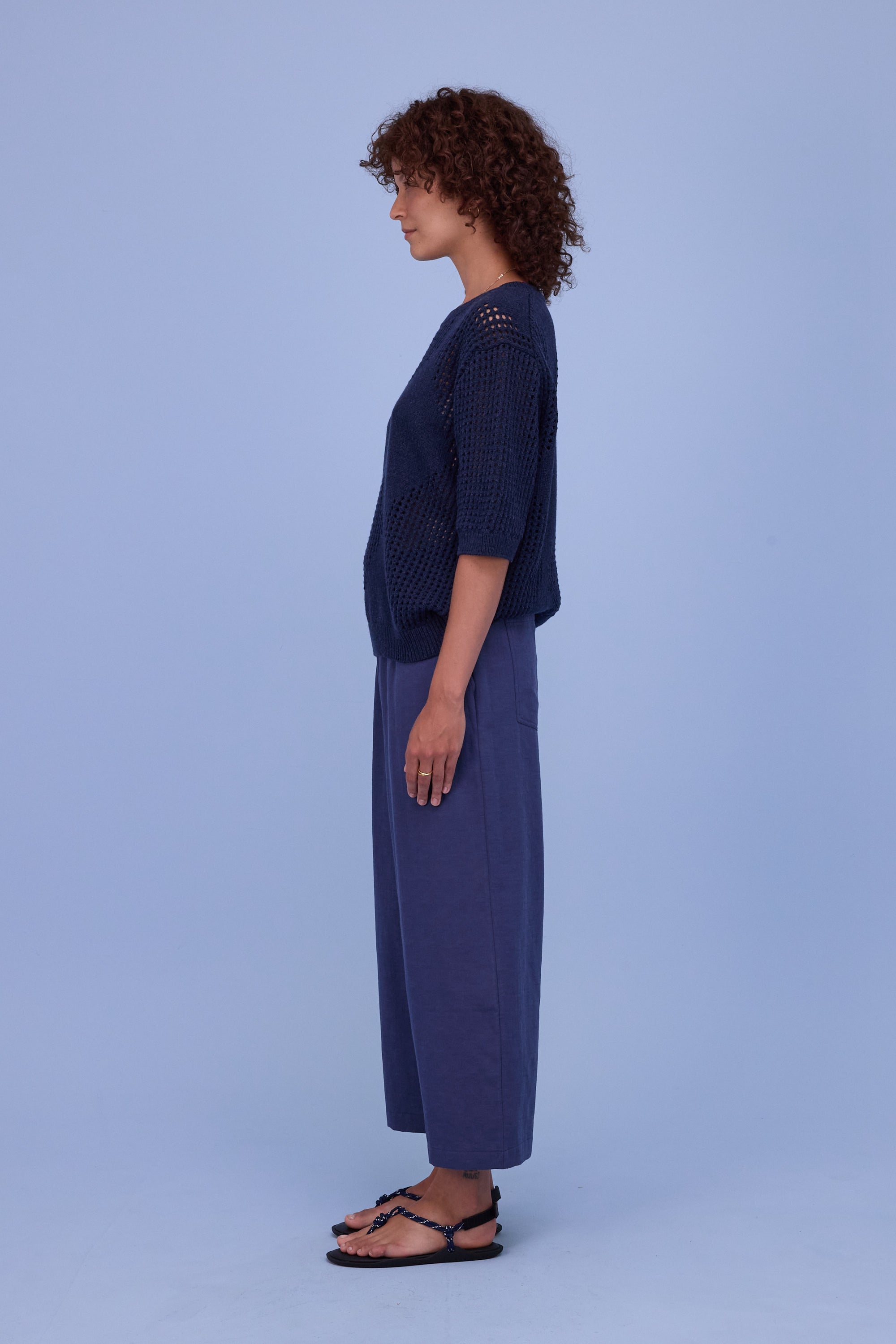 Hita knitted sweater in navy