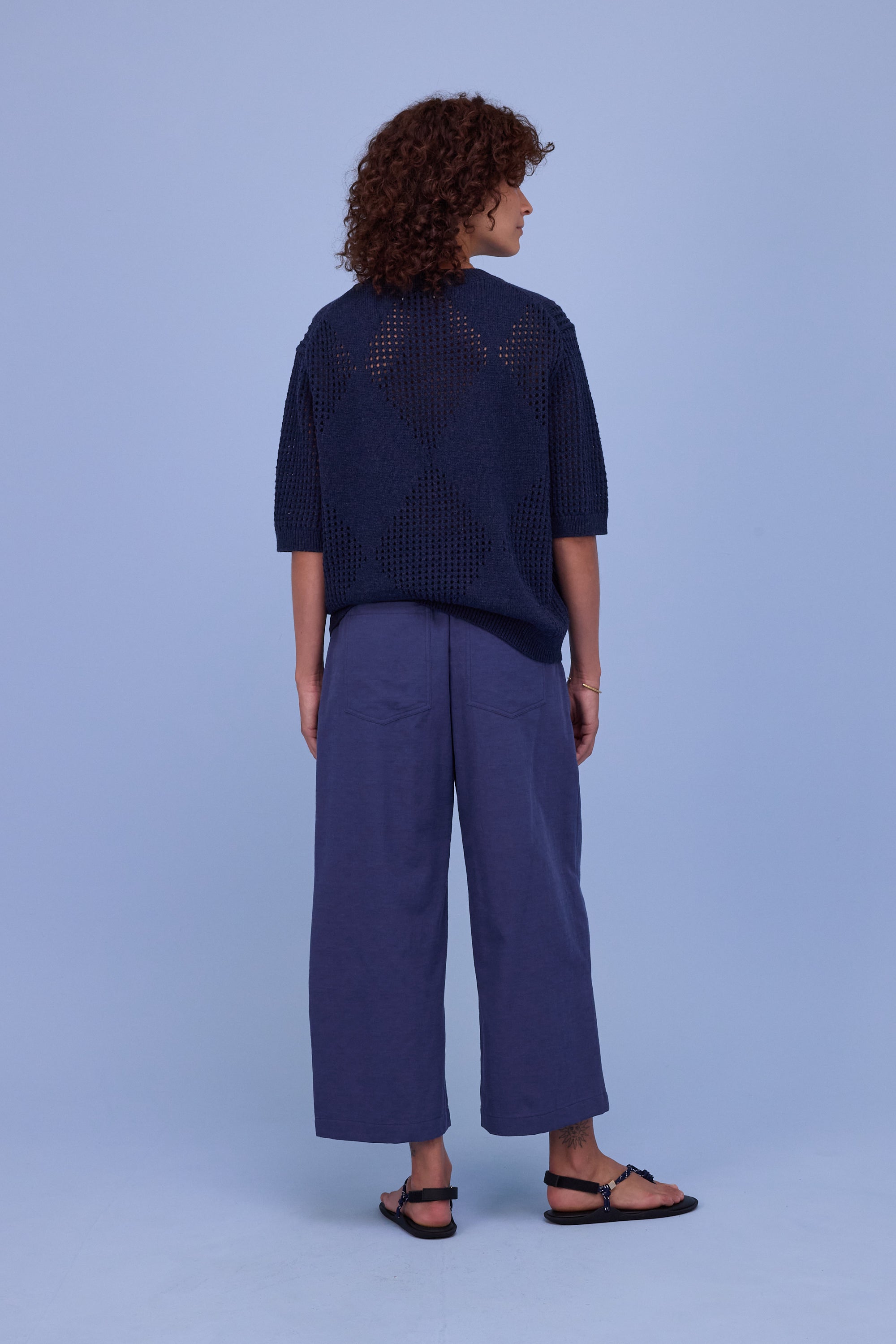 Hita knitted sweater in navy