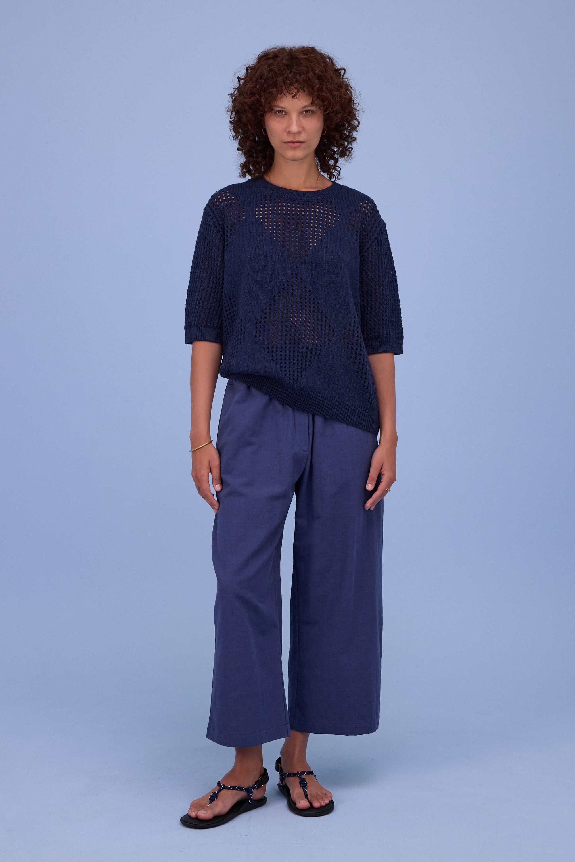 Hita knitted sweater in navy