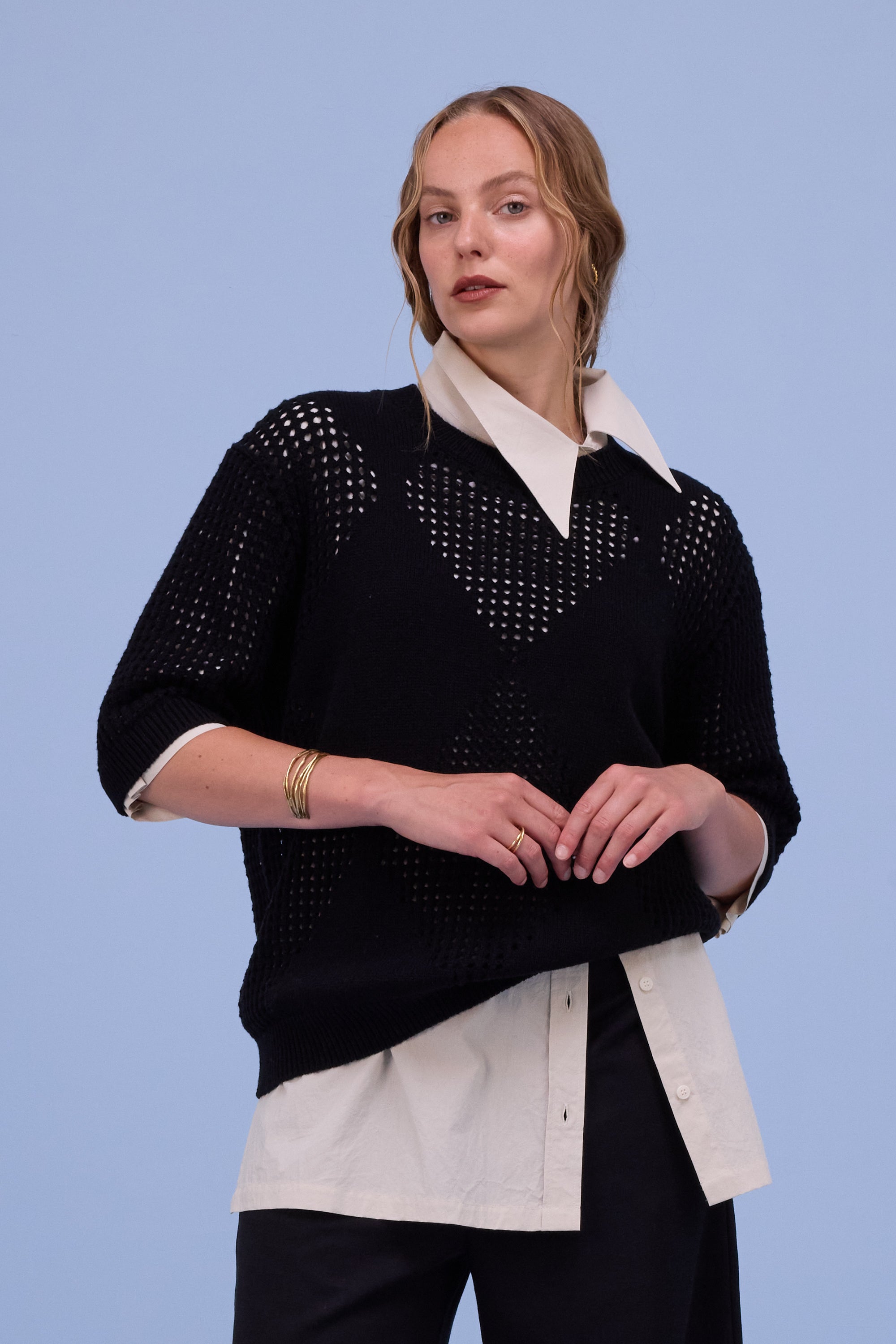 Hita knitted sweater in black