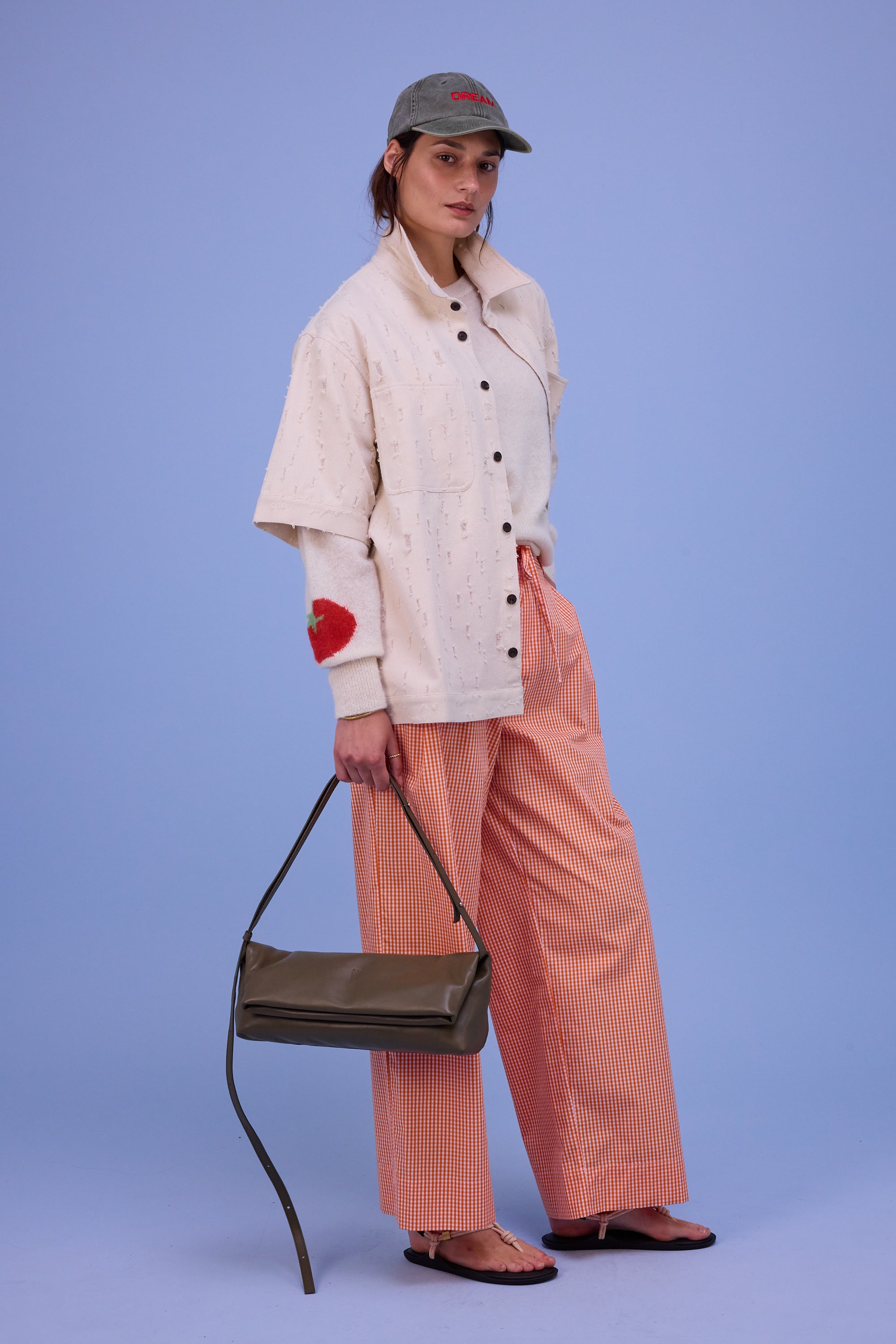 Giara hemd in ecru ripped cotton