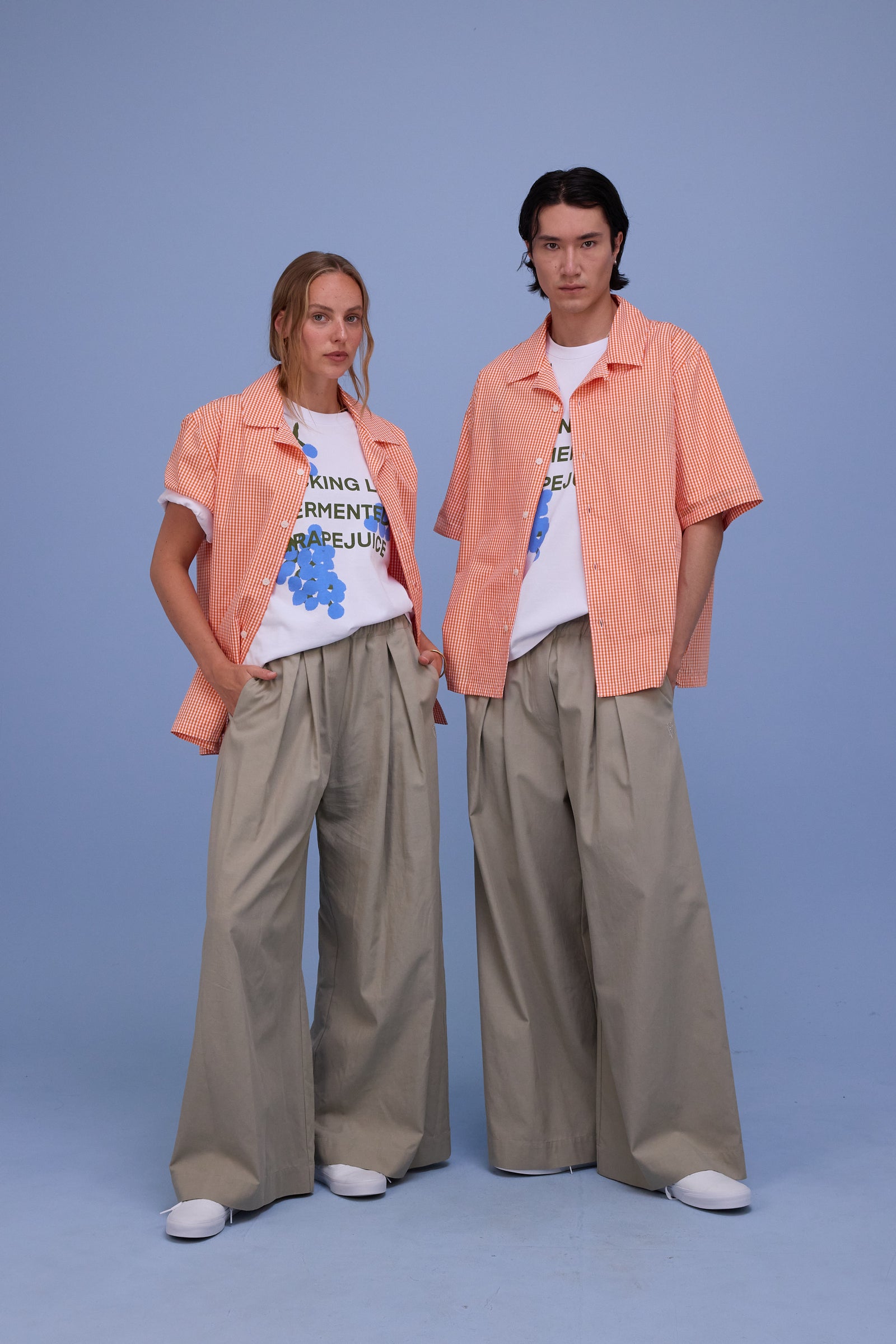 Hugo hemd in vichy orange checks