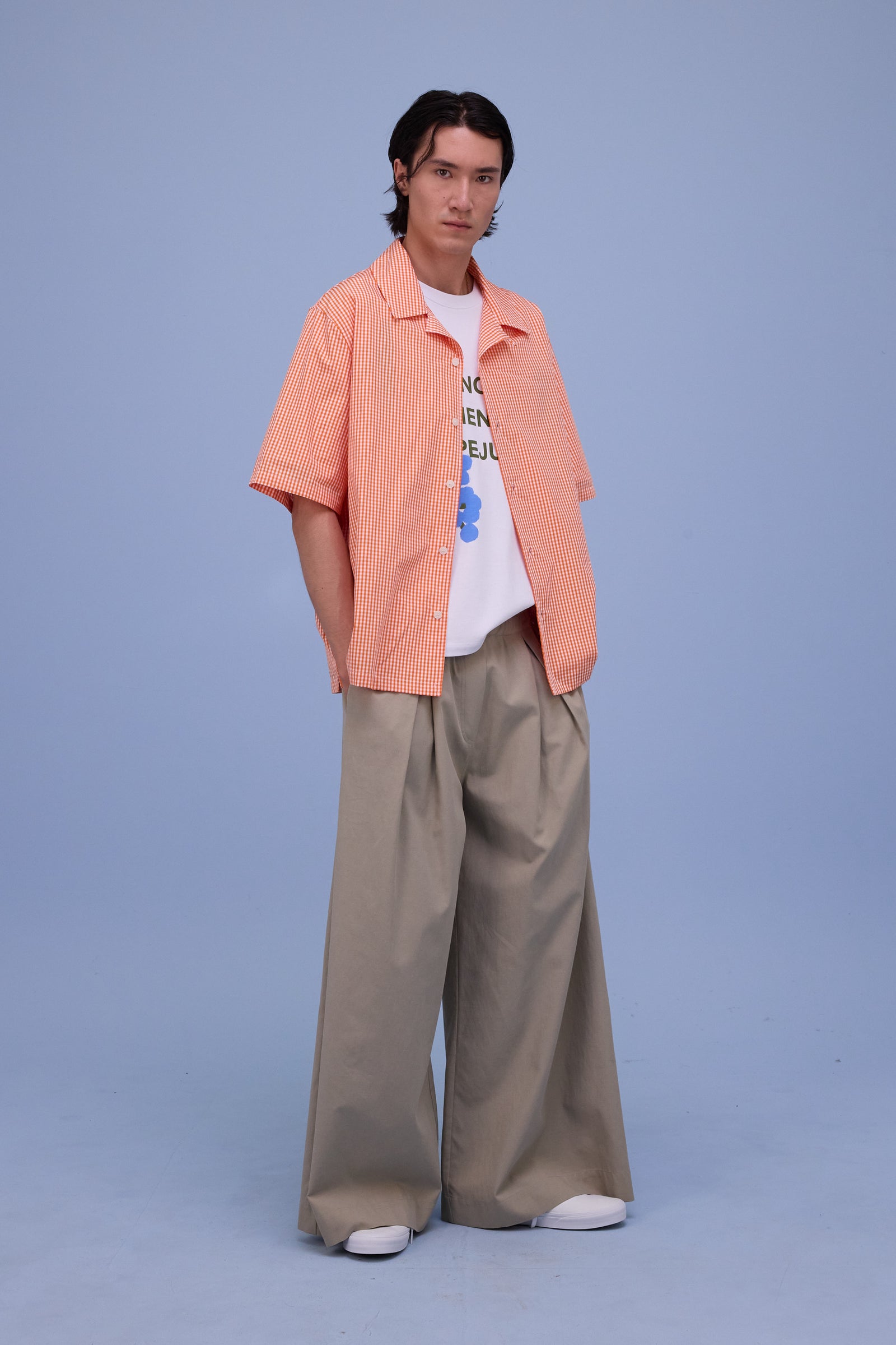 Hugo hemd in vichy orange checks