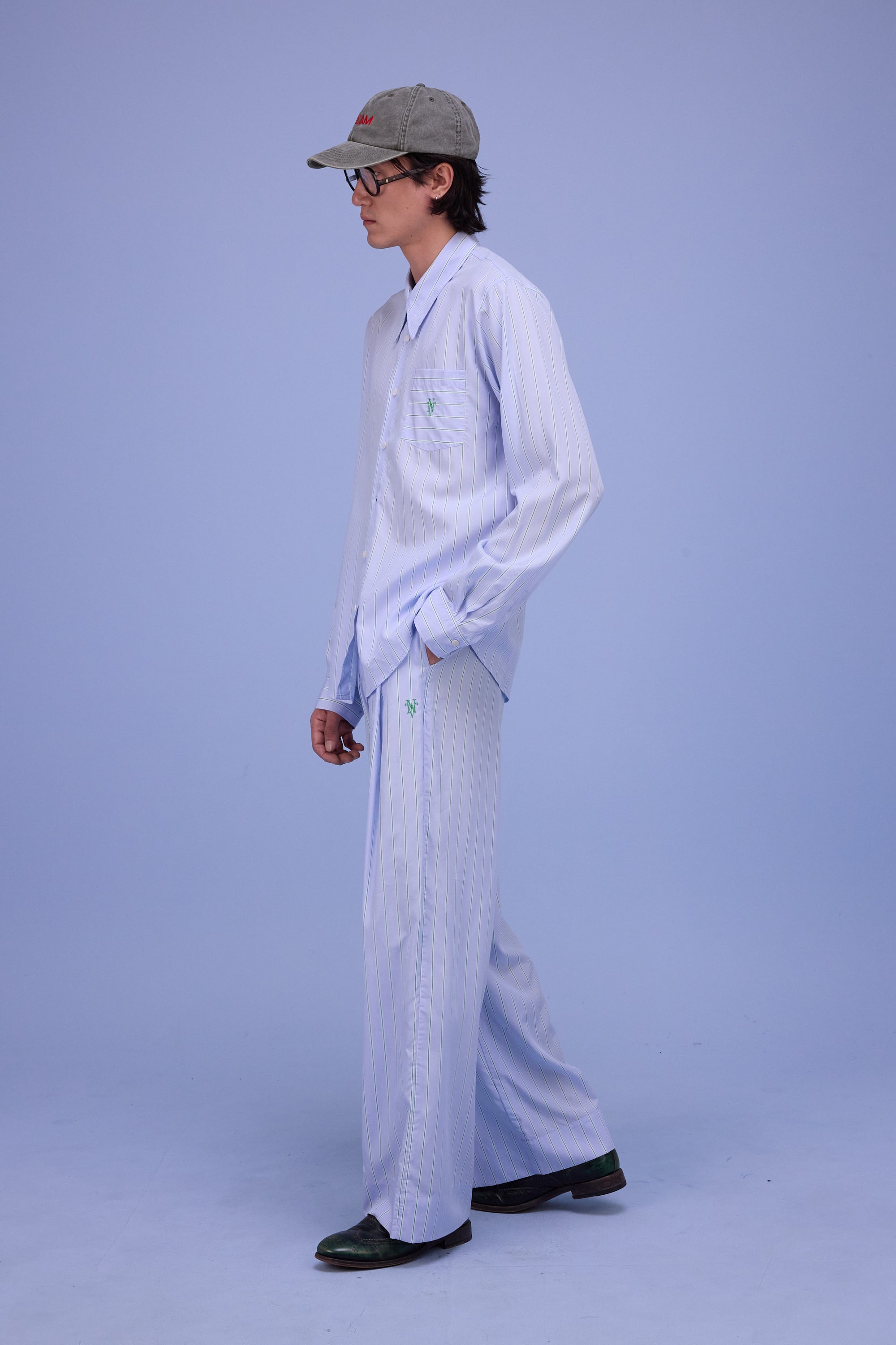 Godfried hemd in blue/green stripes