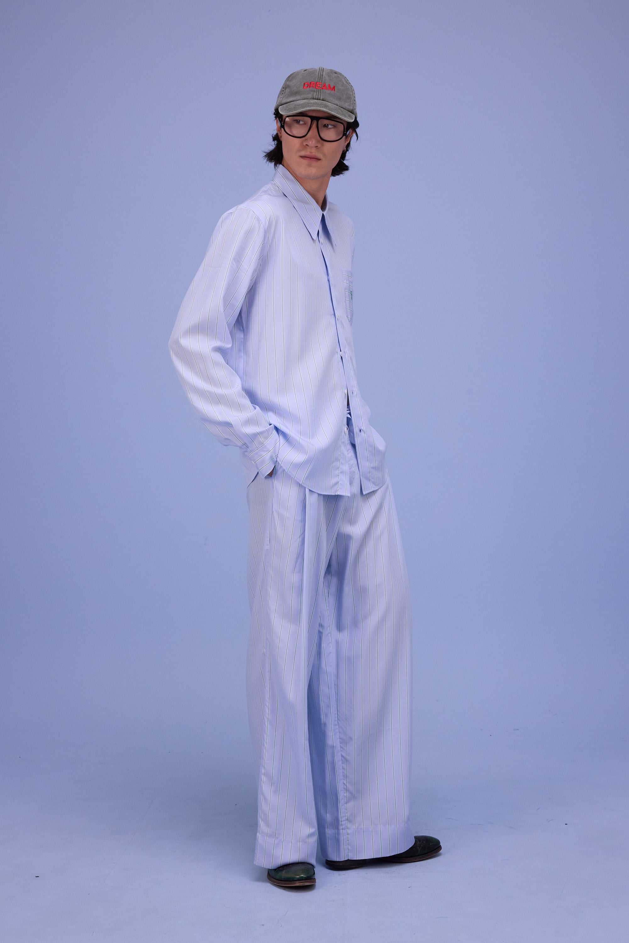 Godfried hemd in blue/green stripes