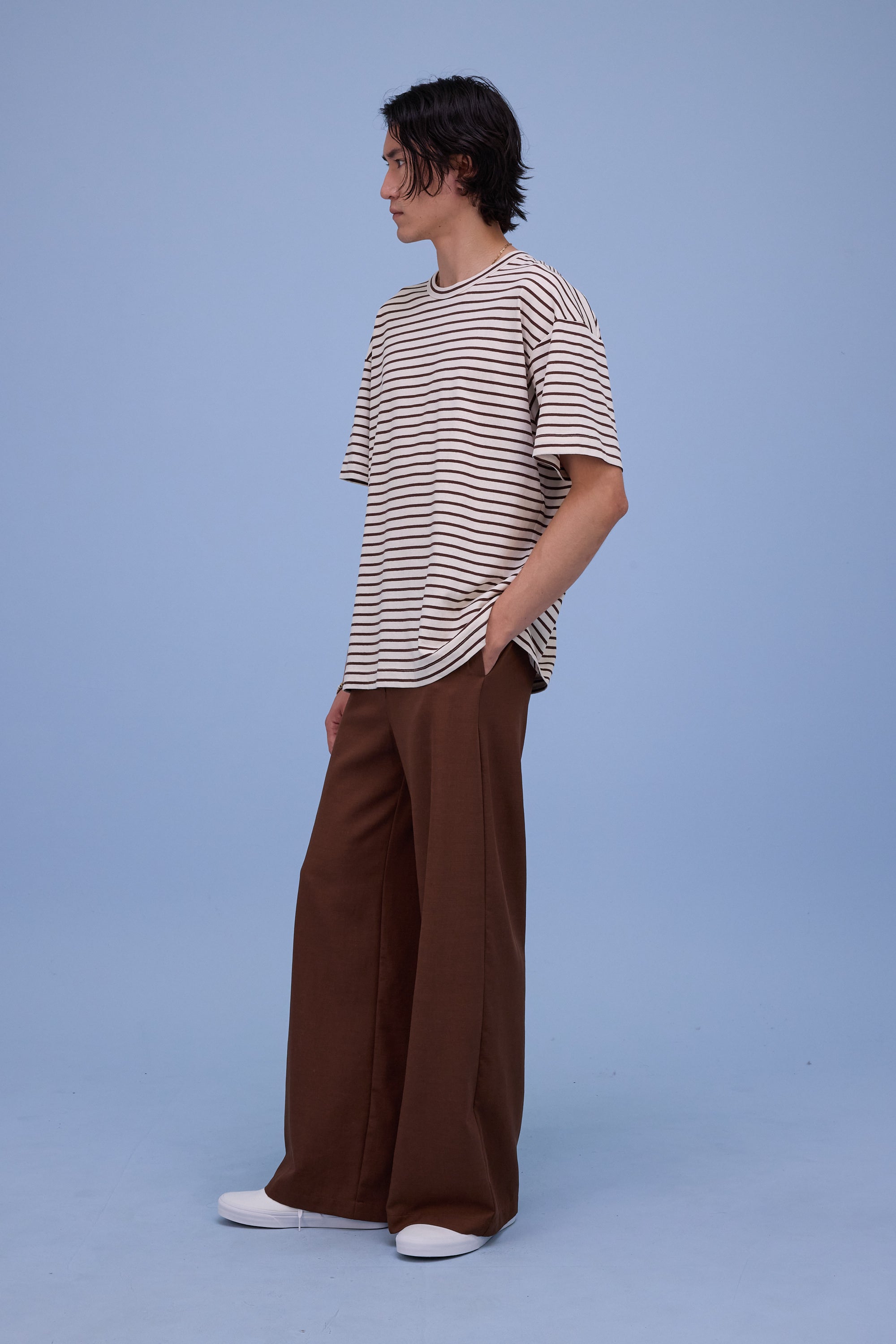 Harrison t-shirt in brown breton stripes