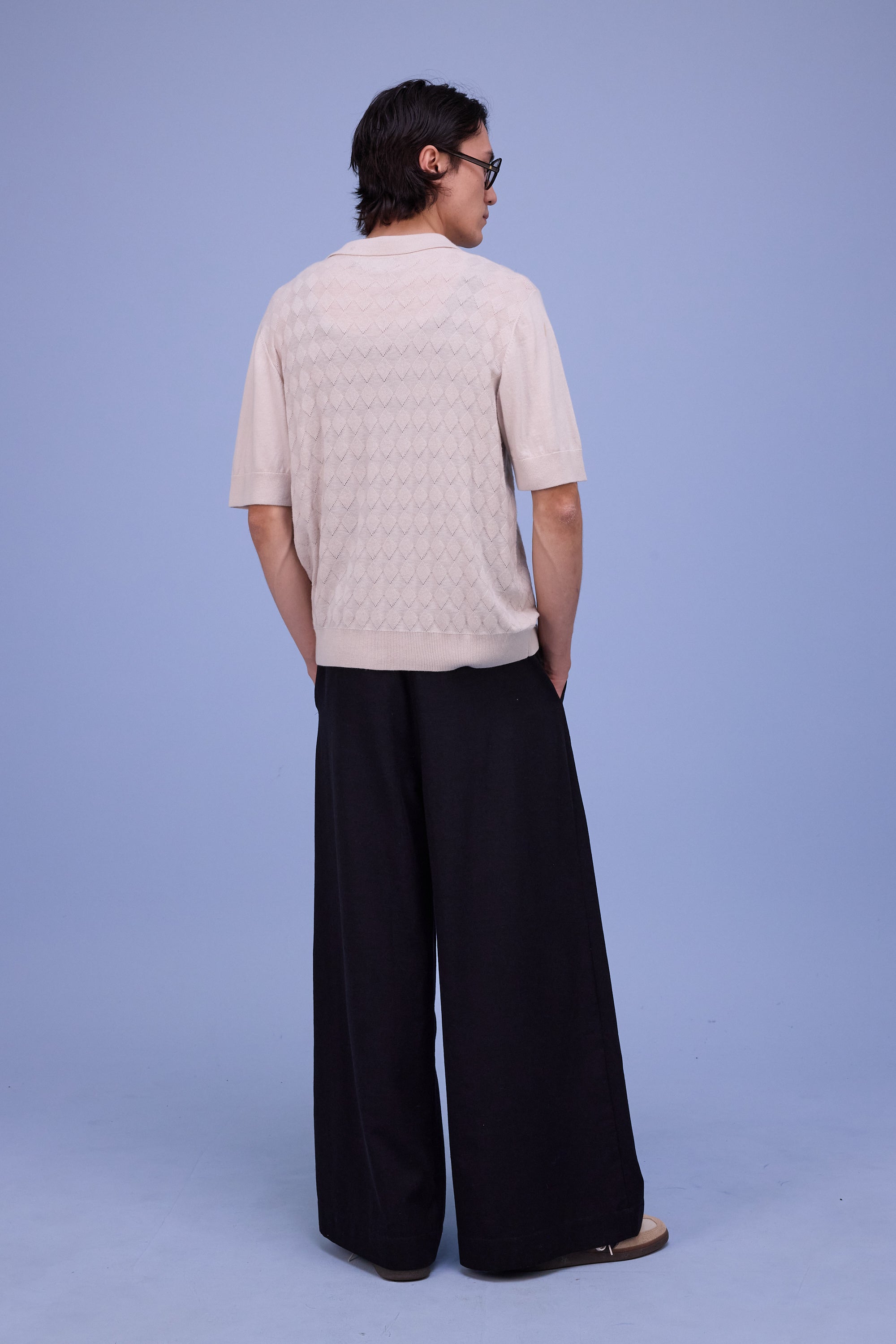 Haboro knitted polo in almond