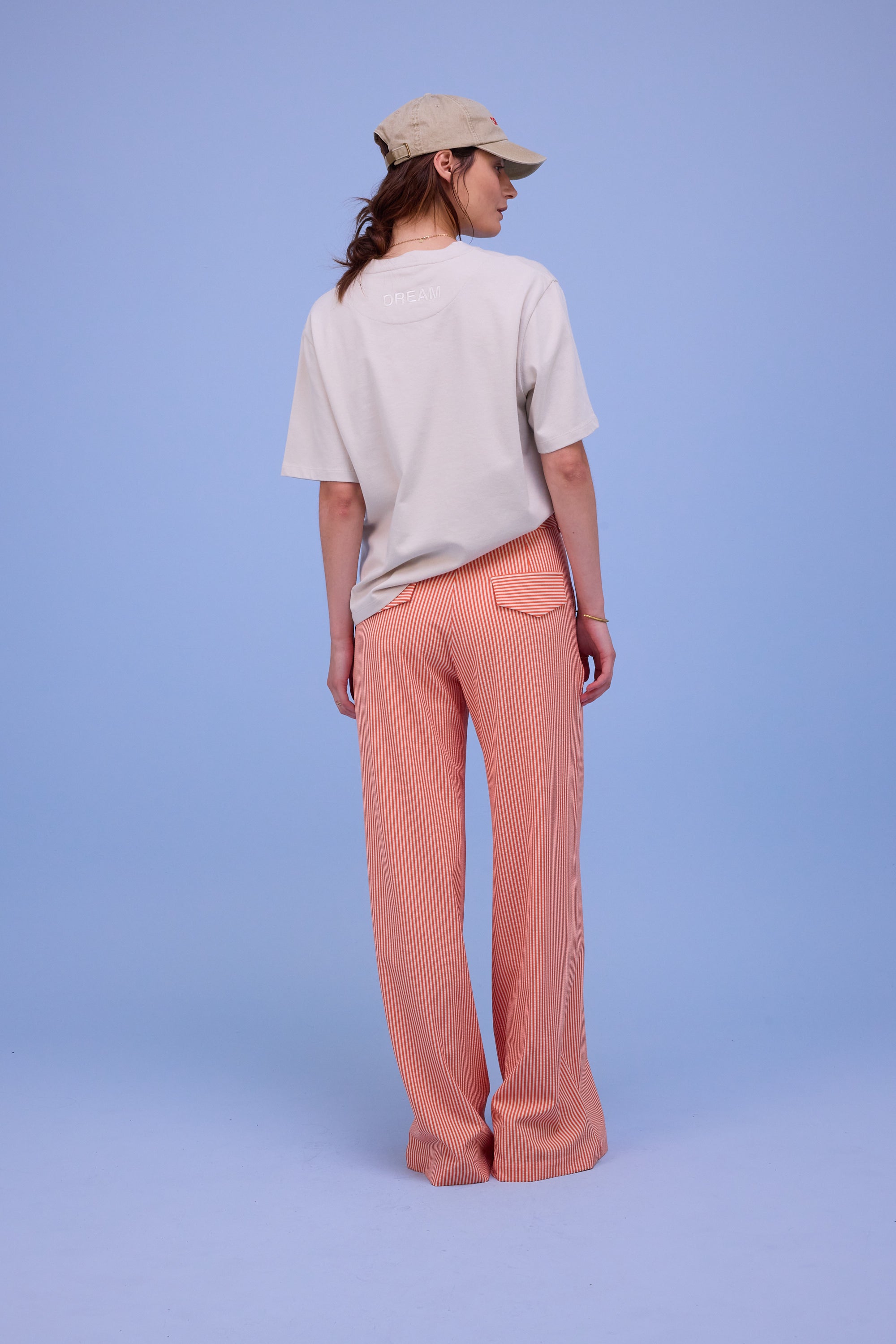 Edward broek in orange seersucker