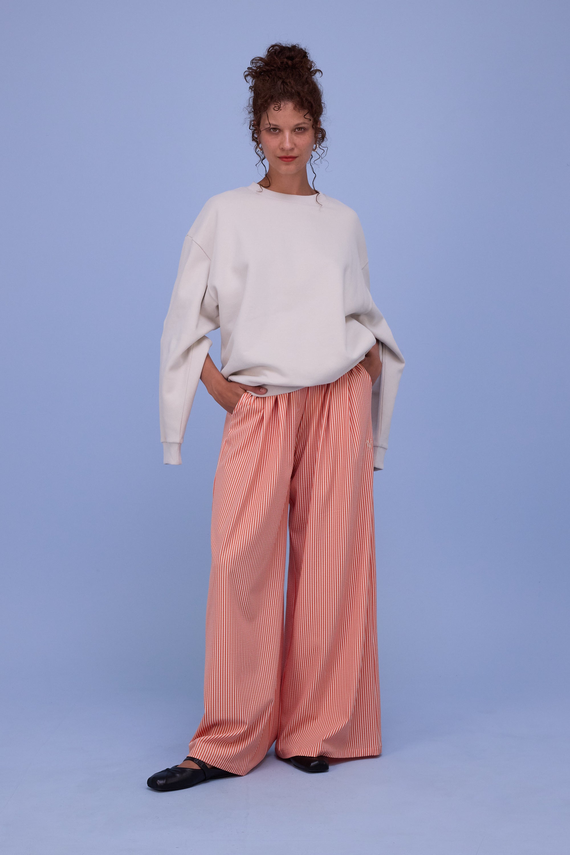 Hardy trousers in orange seersucker