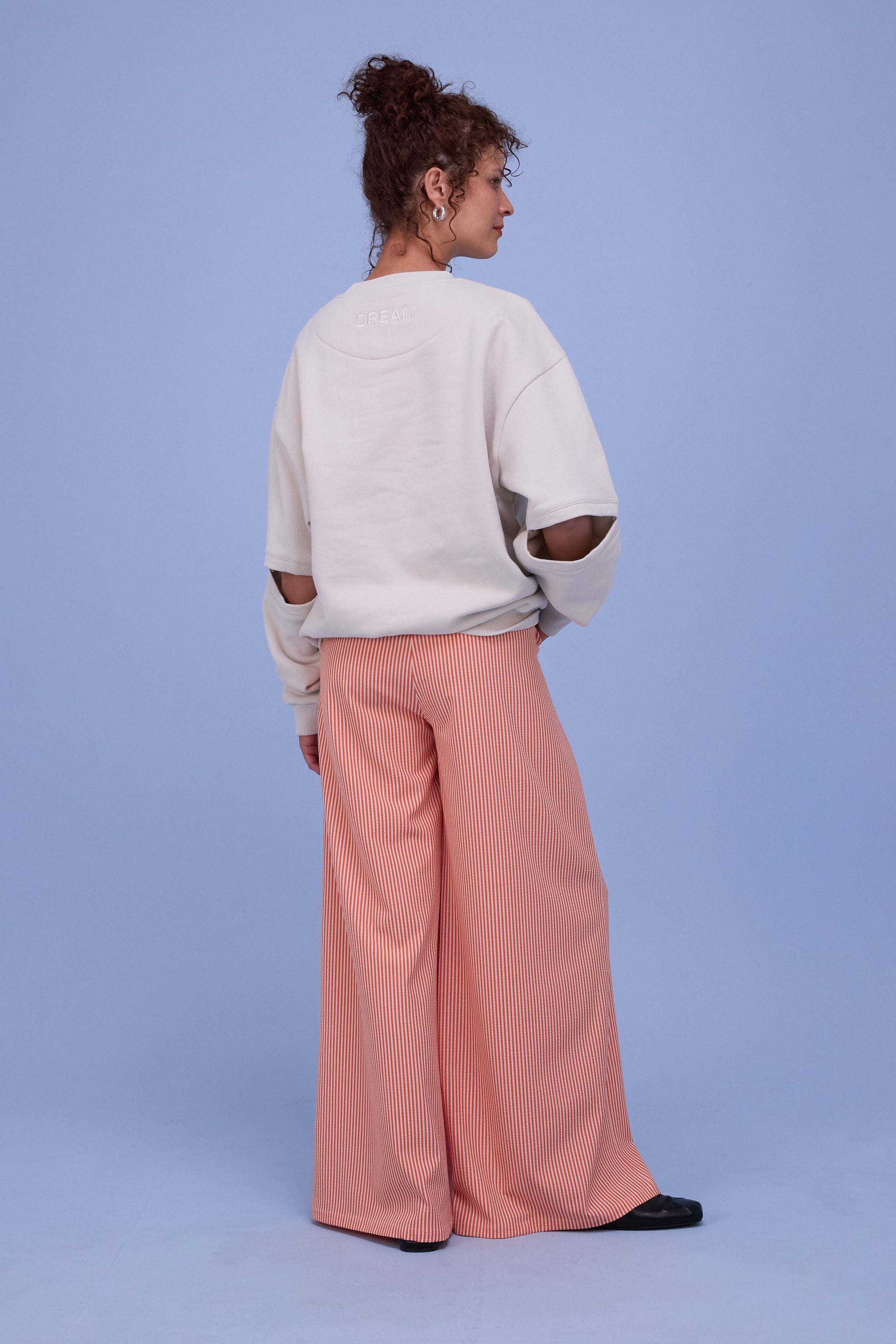 Hardy trousers in orange seersucker