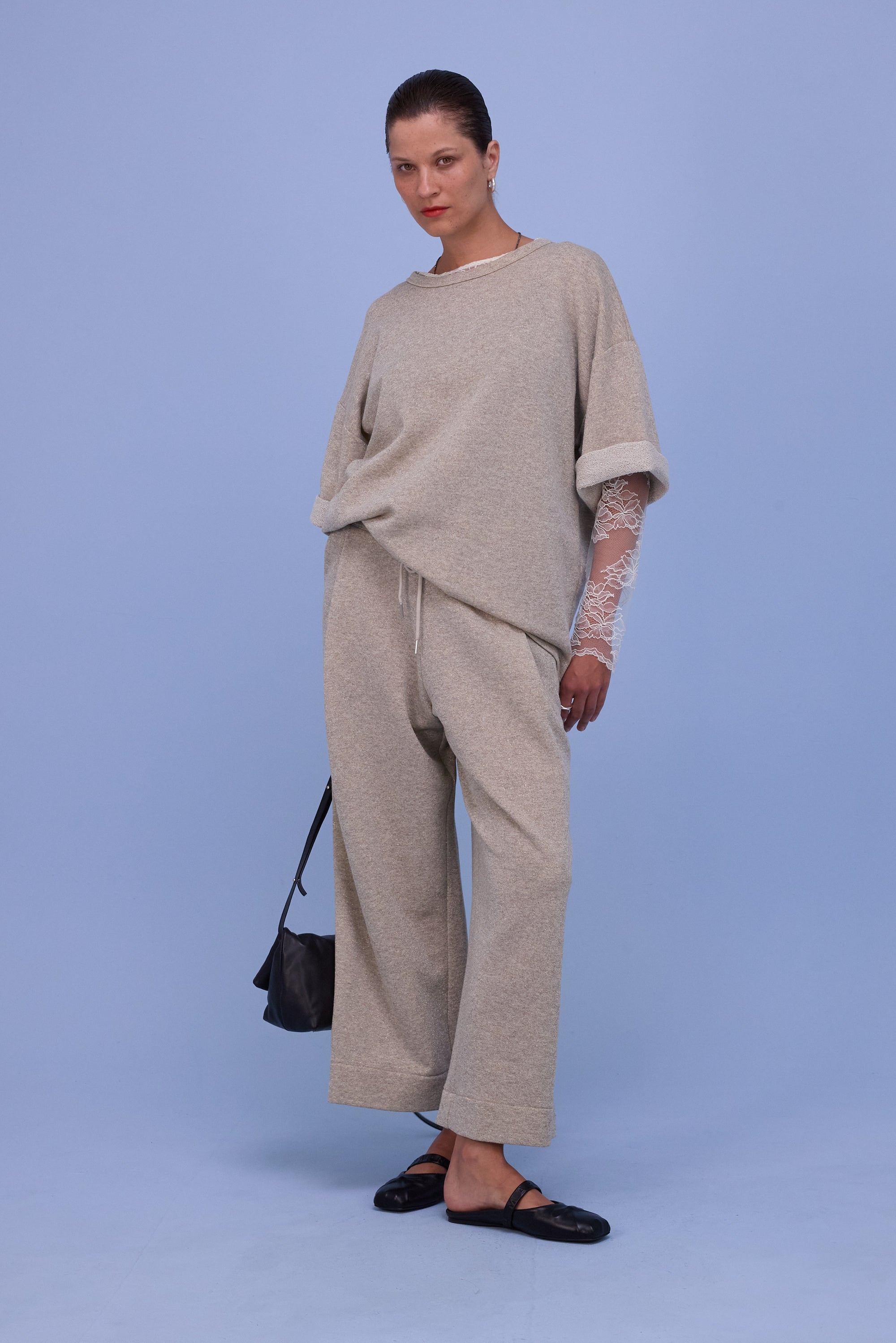 Helier trousers in gold lurex