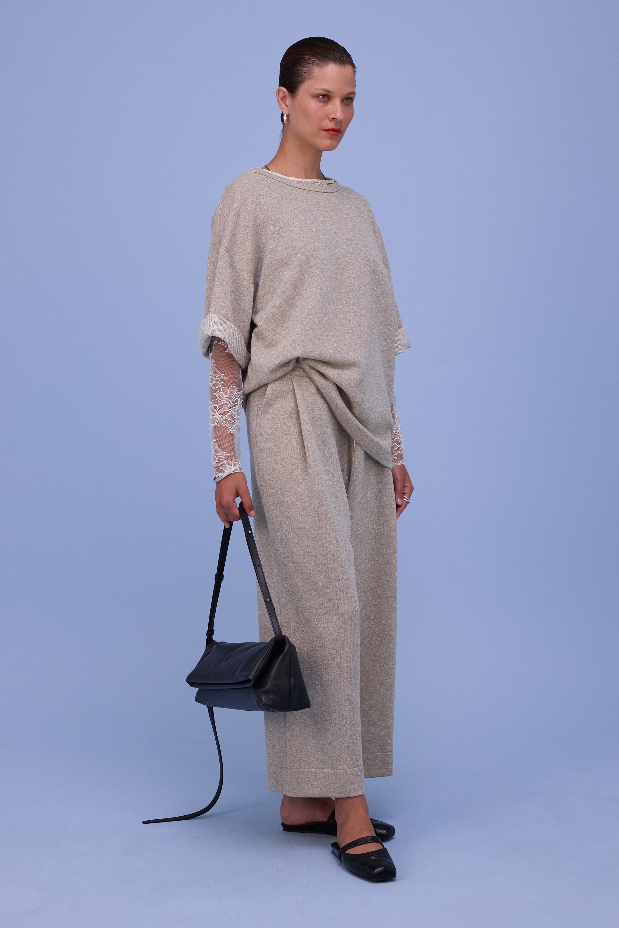 Helier trousers in gold lurex