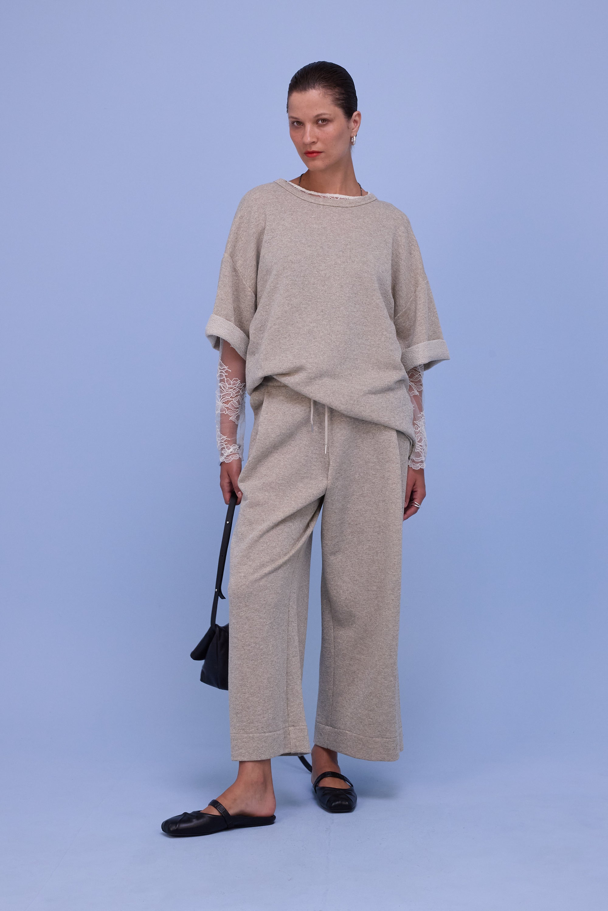 Helier trousers in gold lurex