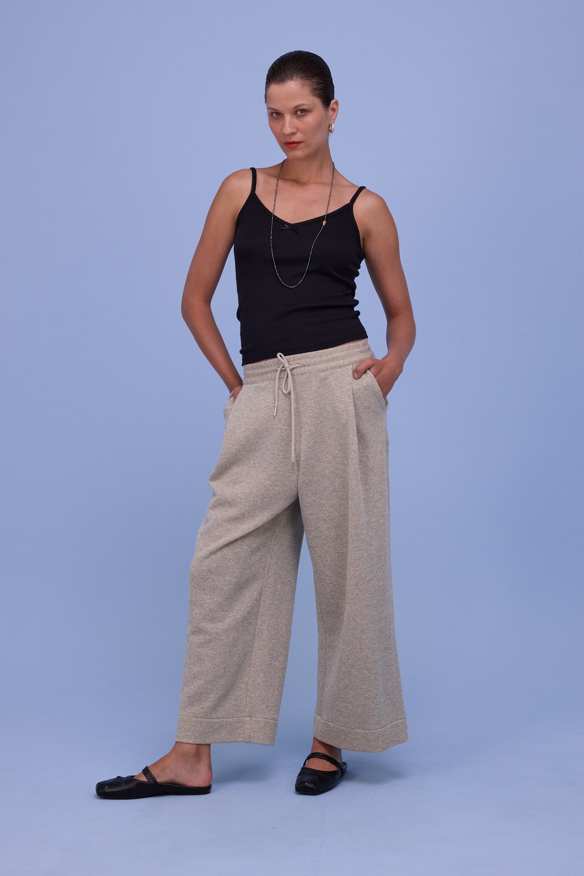 Helier trousers in gold lurex