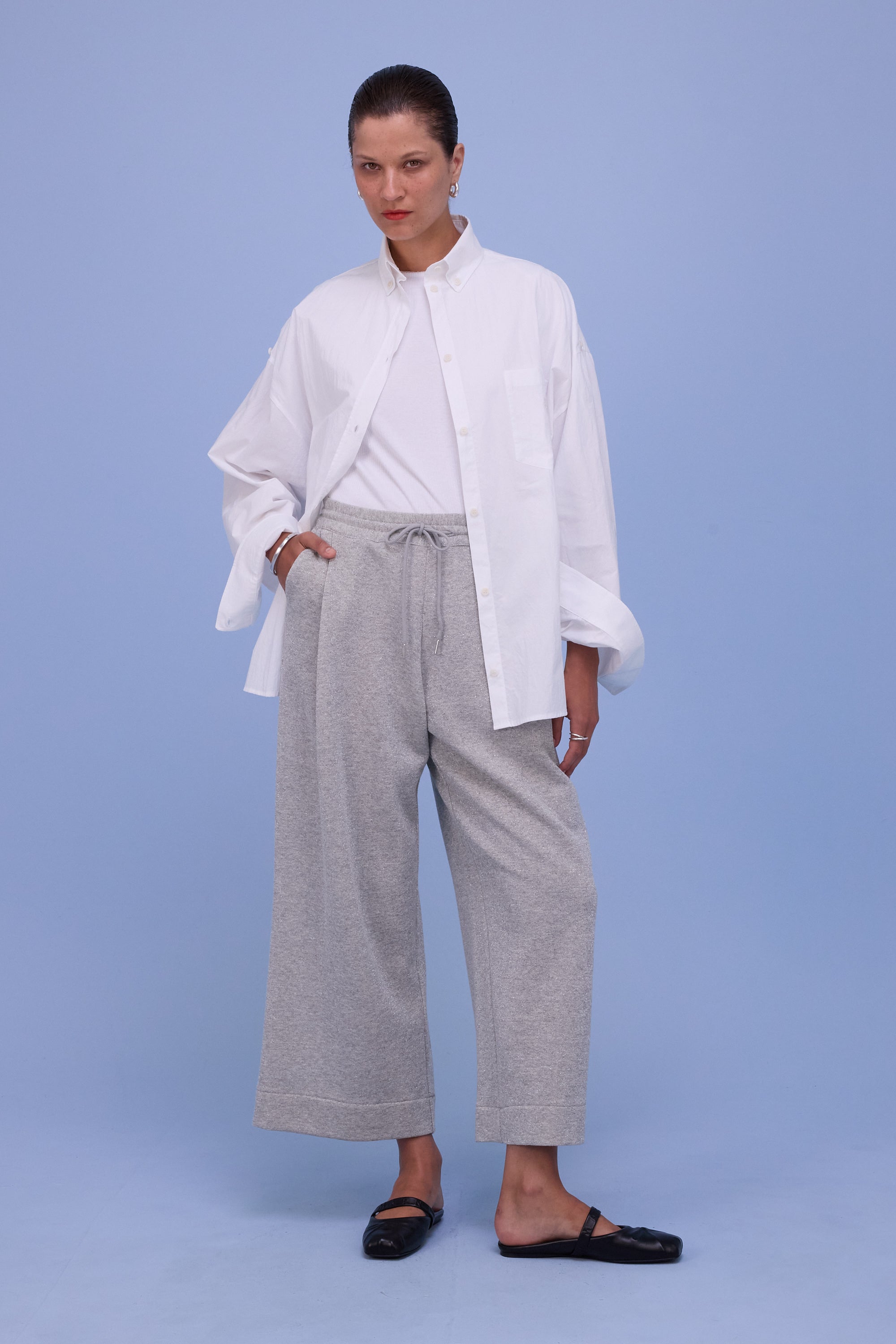 Helier broek in silver lurex