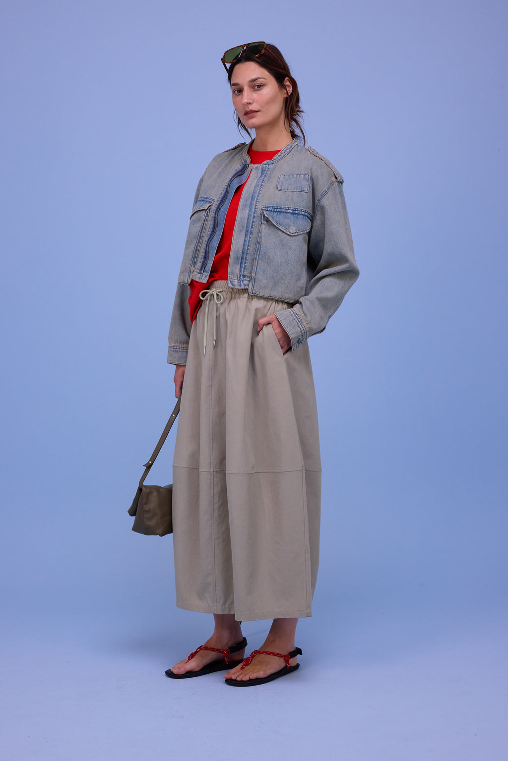 Héva skirt in dust sage