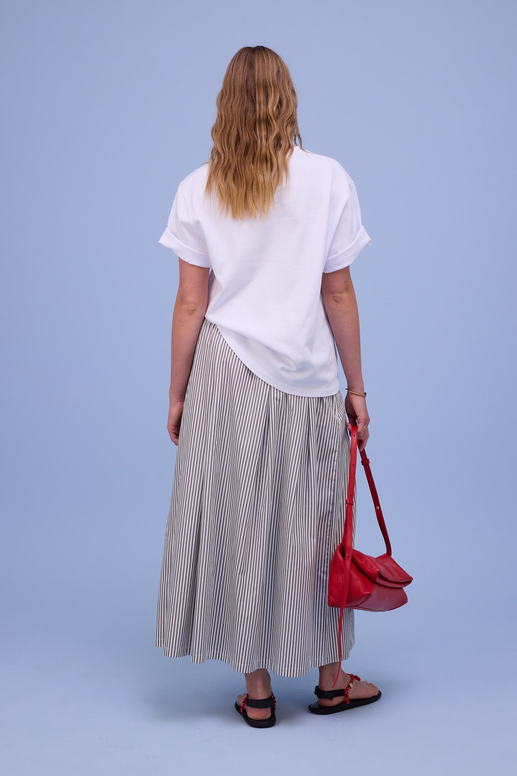 Fieke skirt in khaki stripes