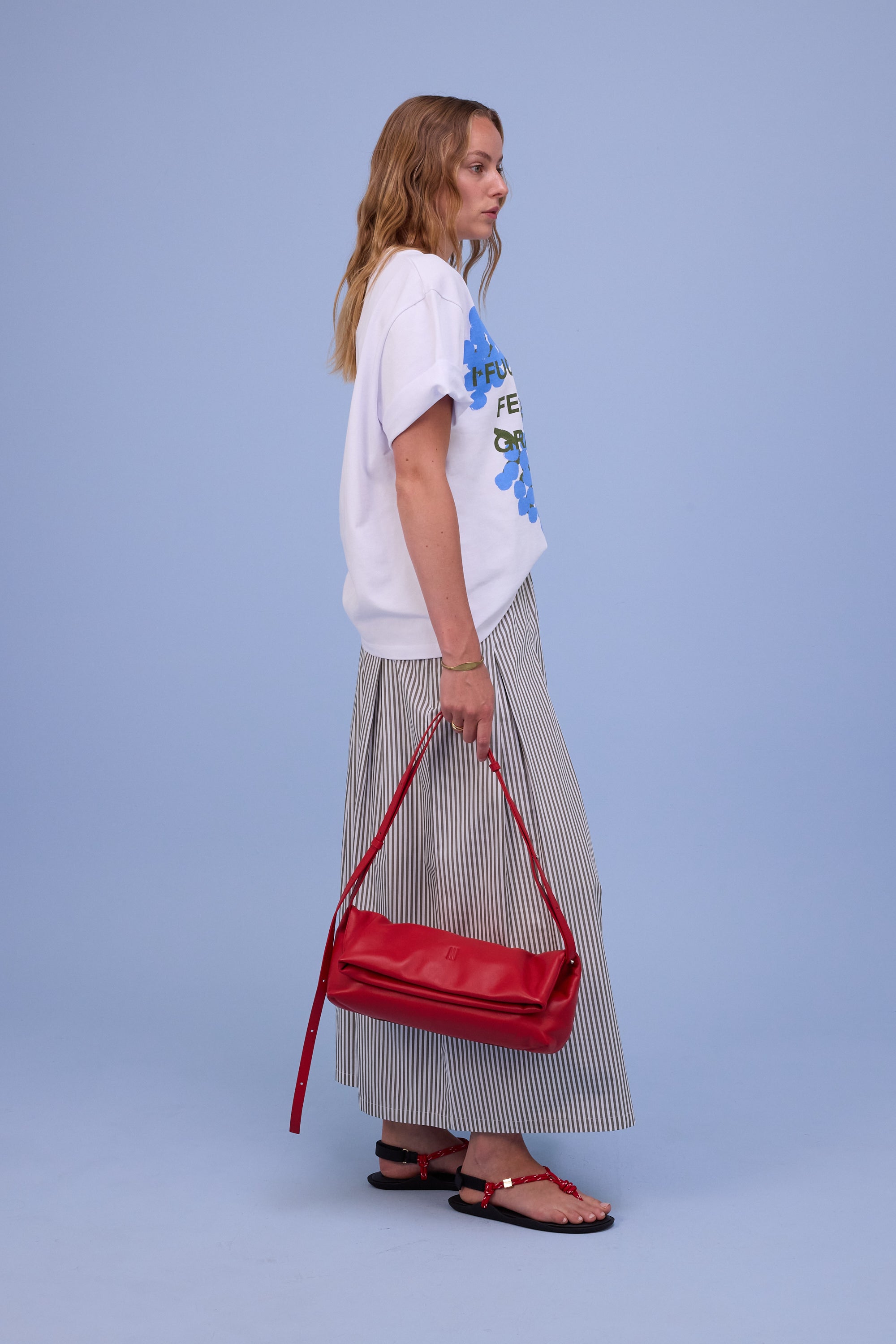 Fieke skirt in khaki stripes