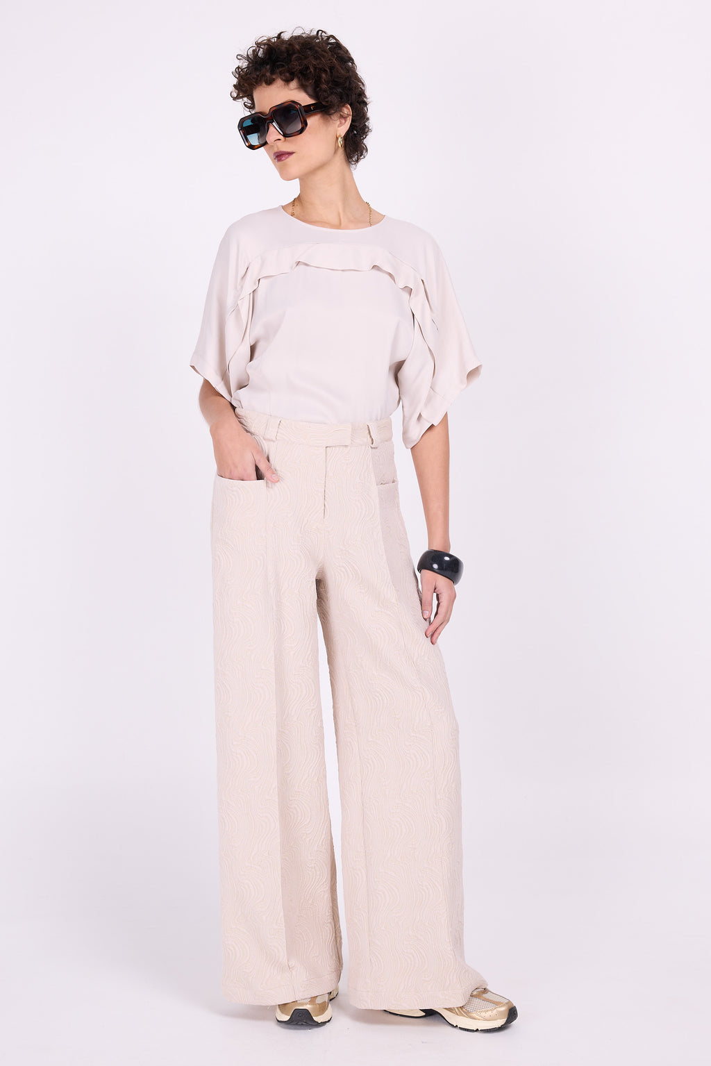 Eliza Satinbluse in Elfenbein