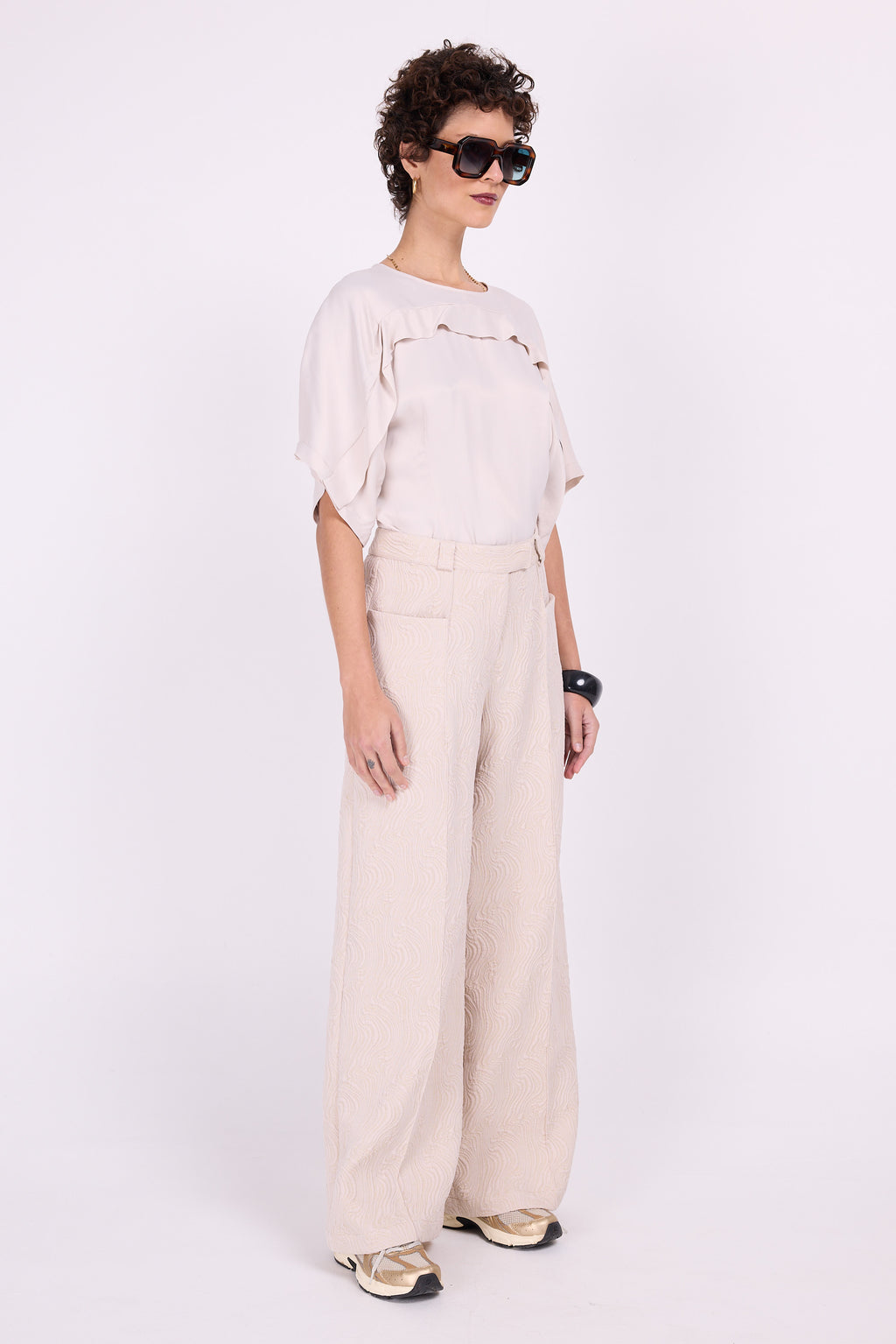 Eliza Satinbluse in Elfenbein