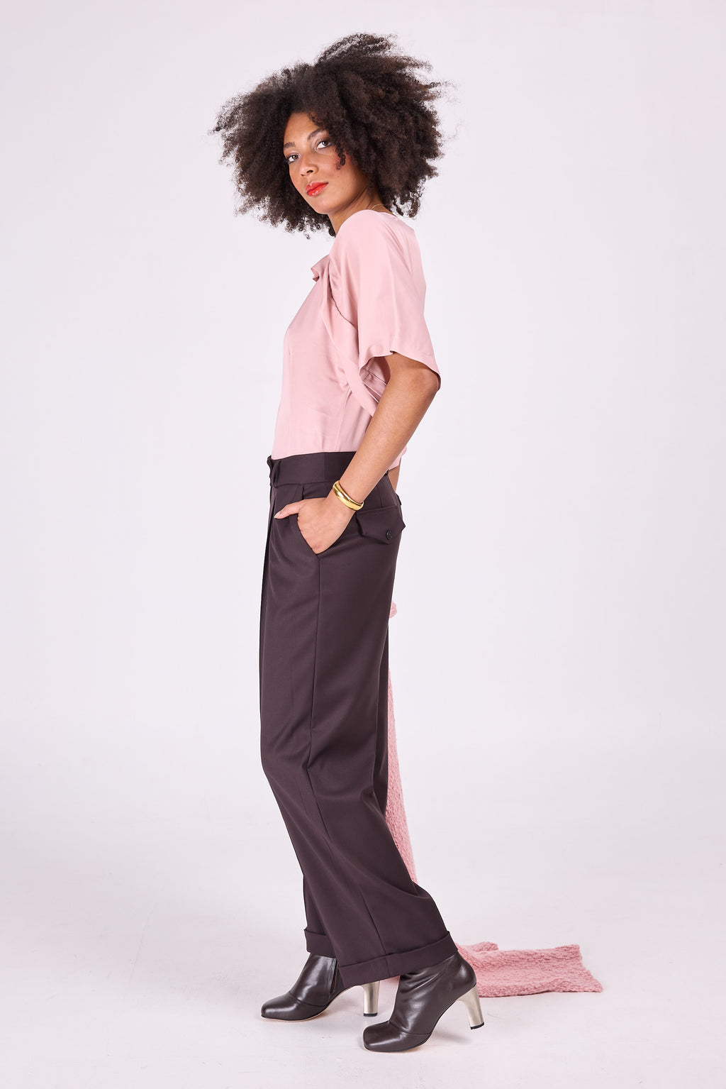 Eliza Satinbluse in Rosa