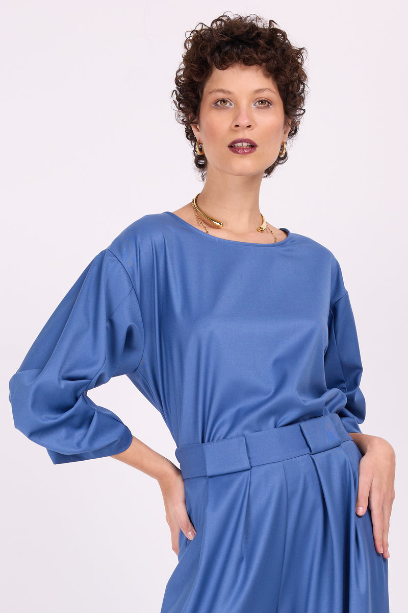 Stahlblaue Bluse Camille