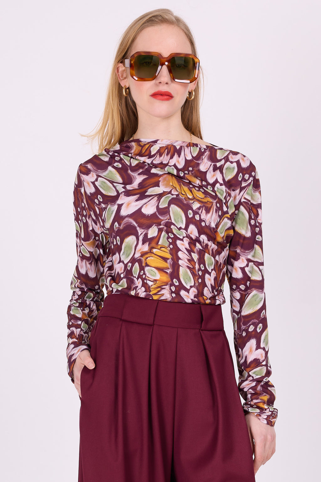 T-shirt Anna en multi aubergine ailes