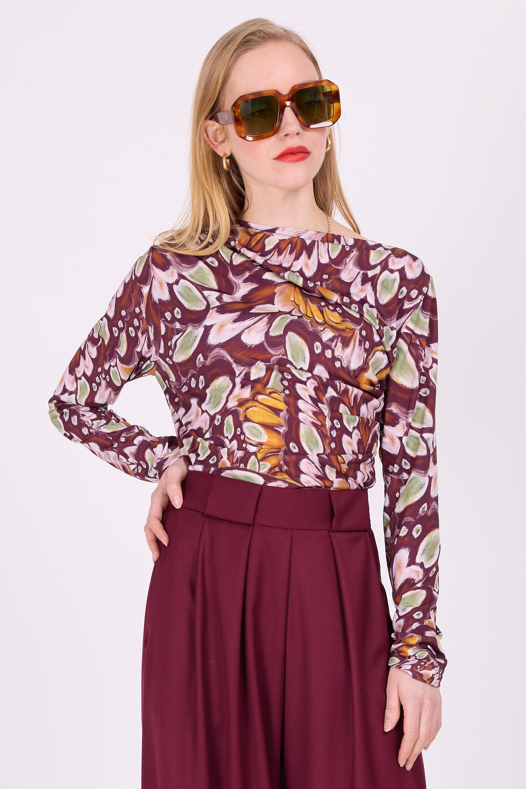 T-shirt Anna en multi aubergine ailes