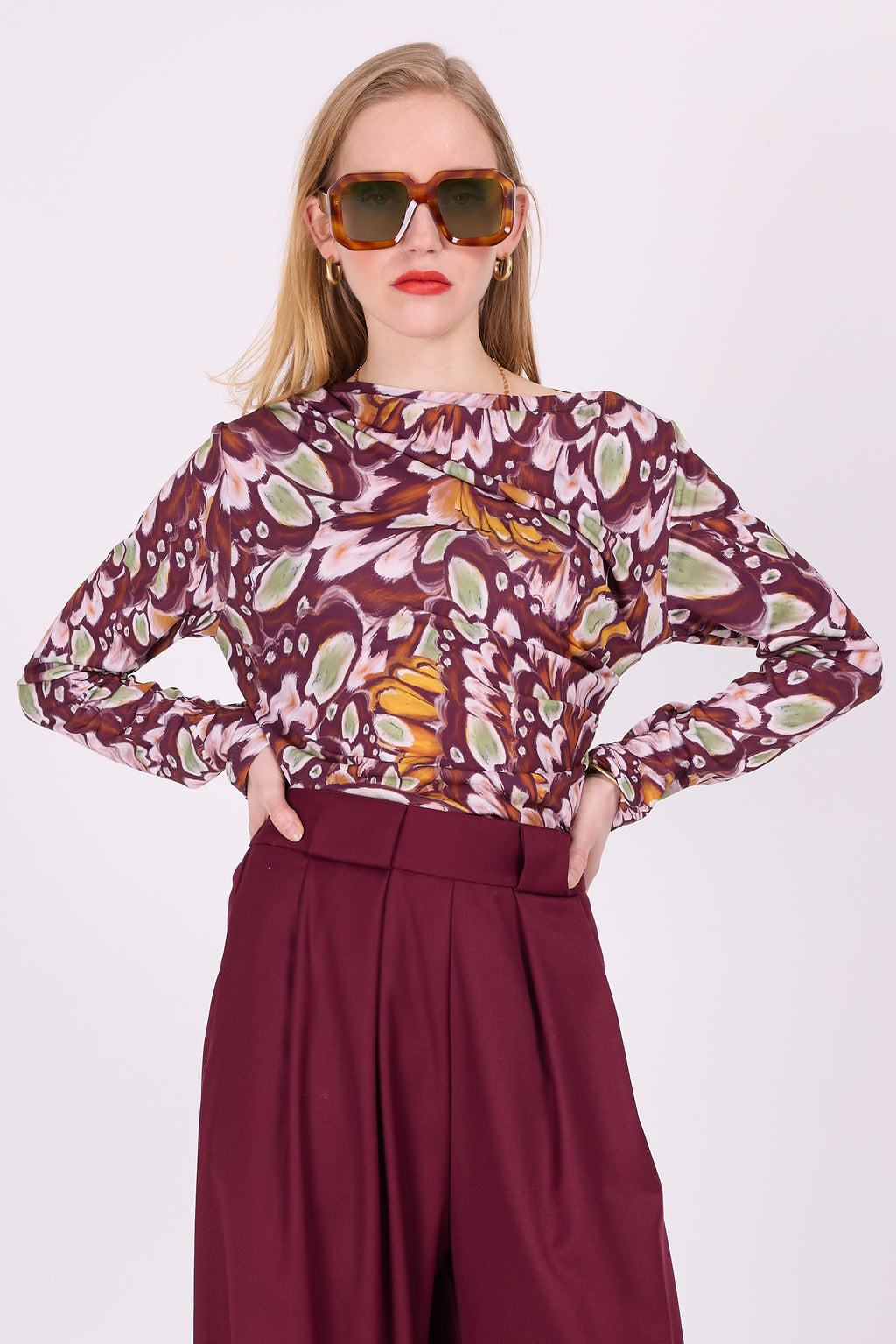 T-shirt Anna en multi aubergine ailes