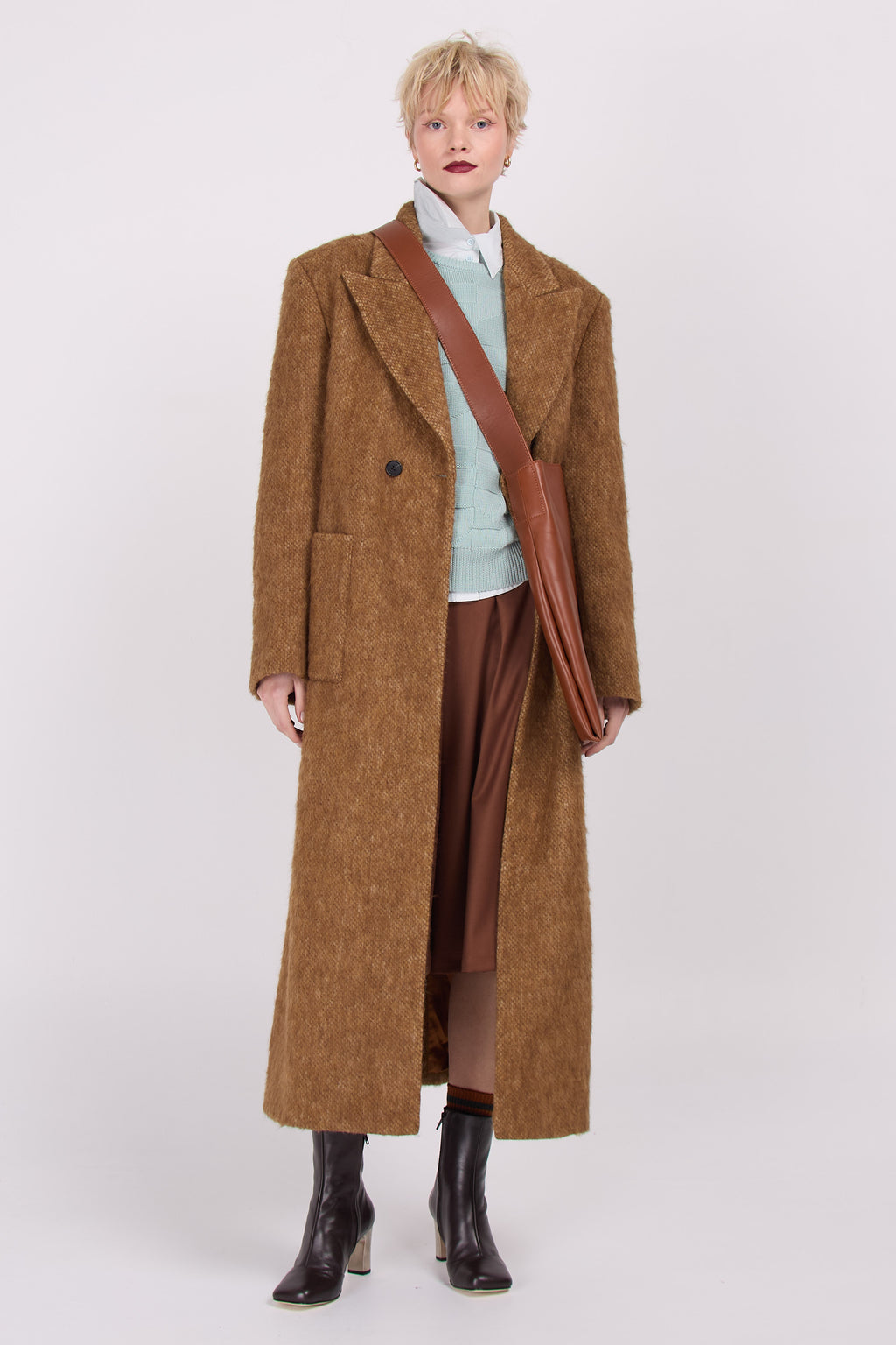 Manteau long Esteban en toffee