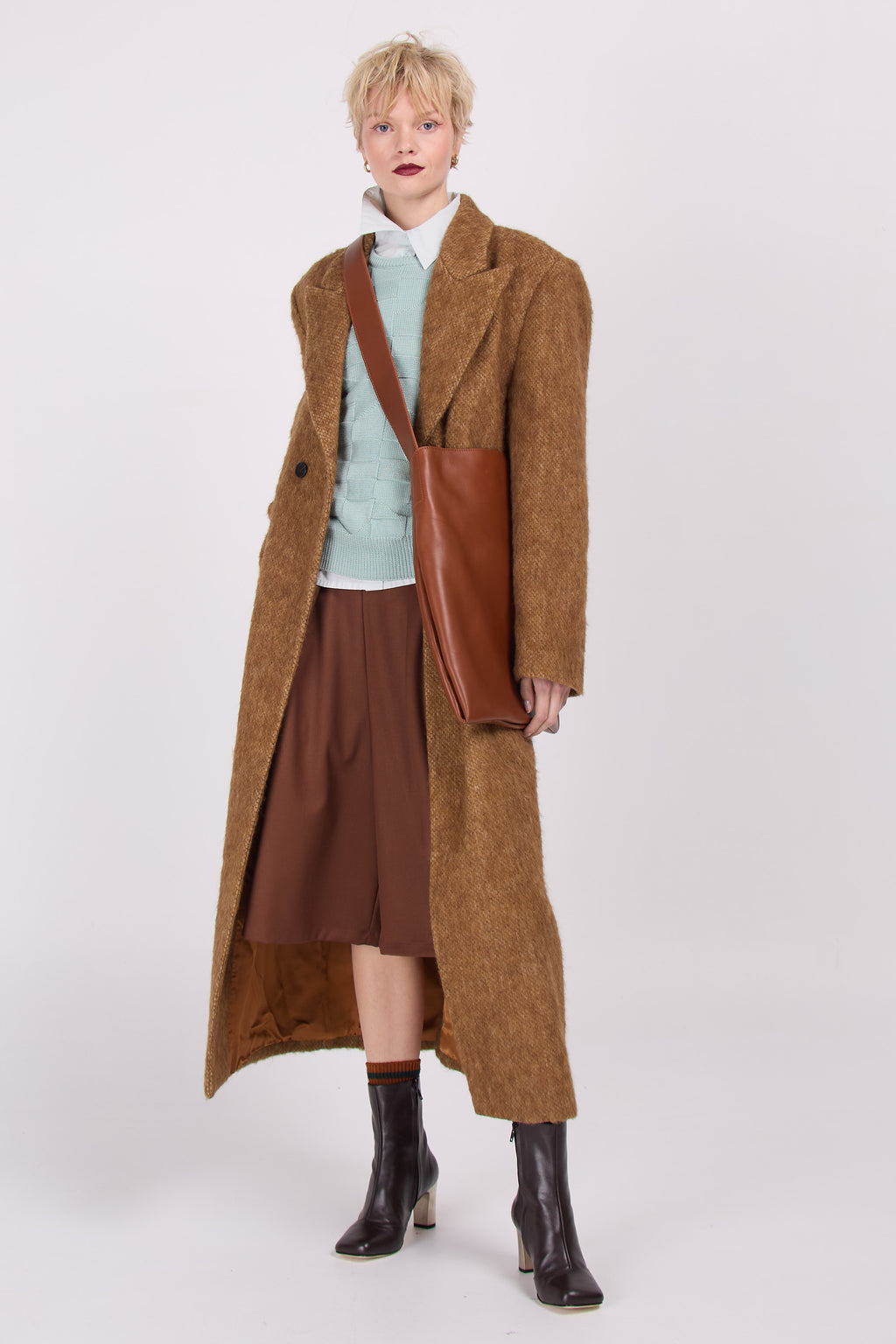 Manteau long Esteban en toffee