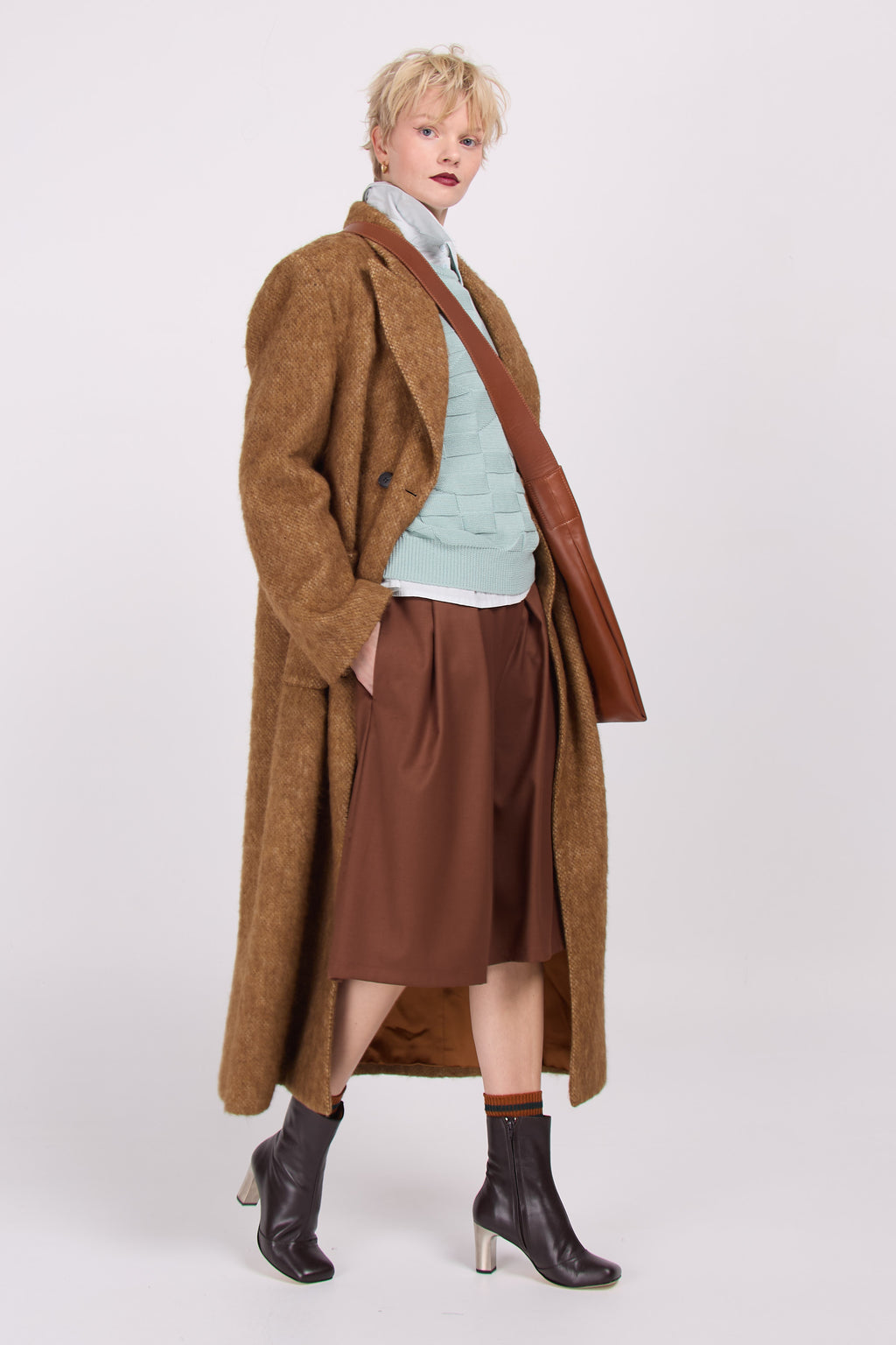 Manteau long Esteban en toffee