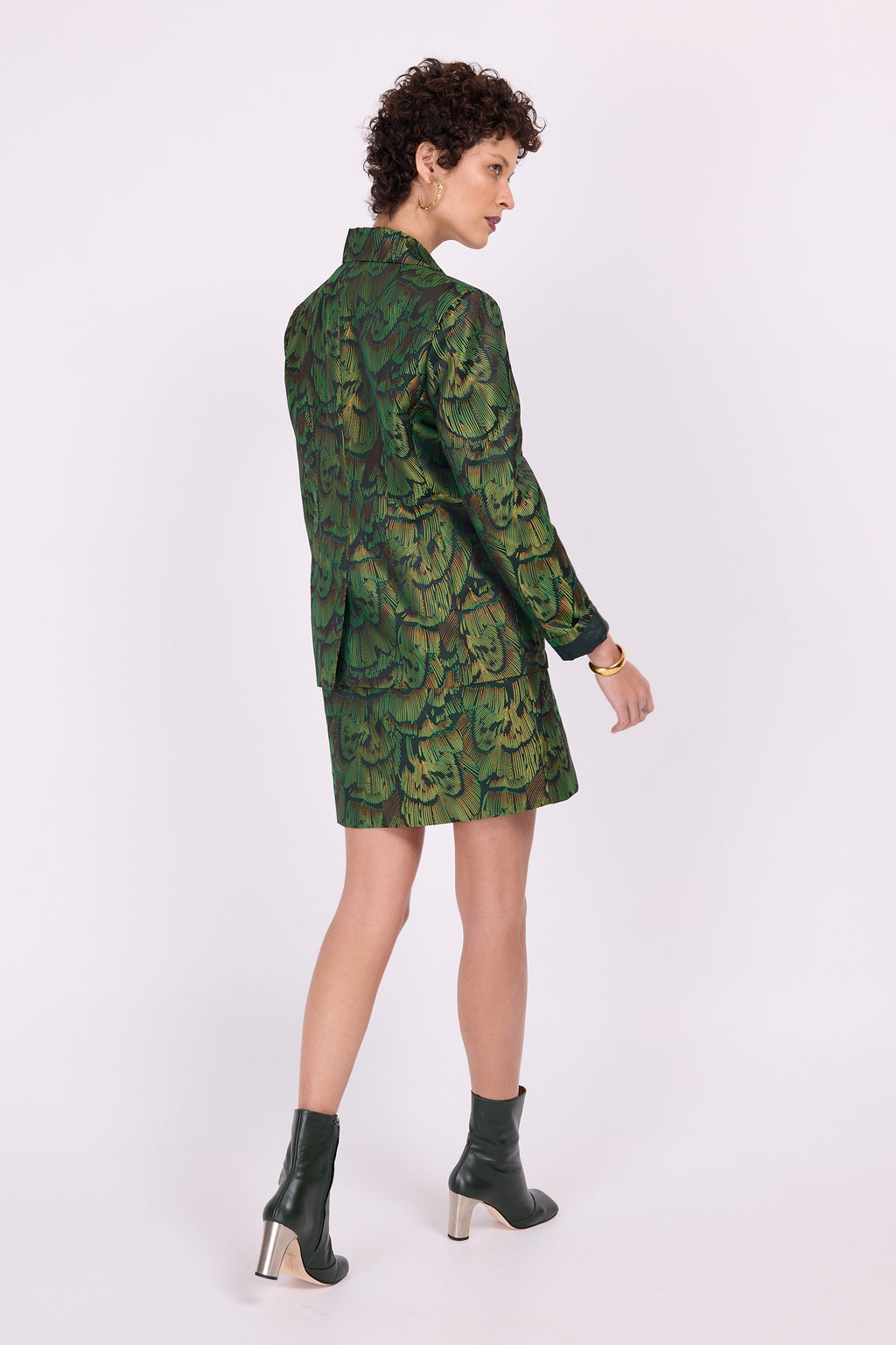 Davos blazer in green gold dragonfly
