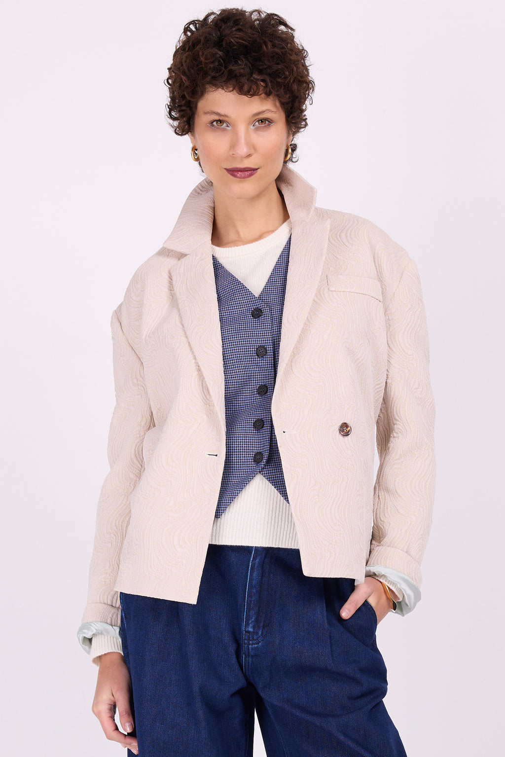 Diego Blazer in schickem Cremepuder