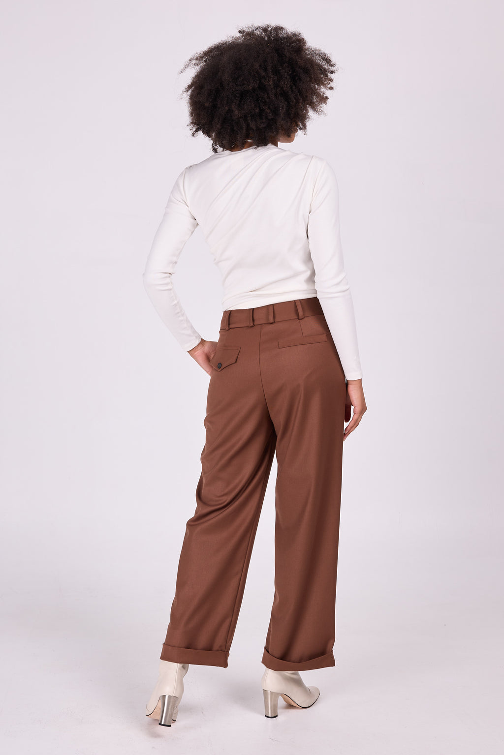 Enzo Kokosnussbraune Hose