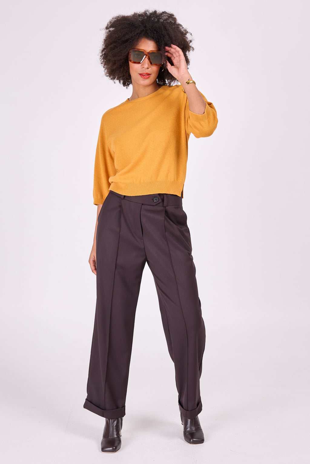 Enzo dunkelbraune Hose