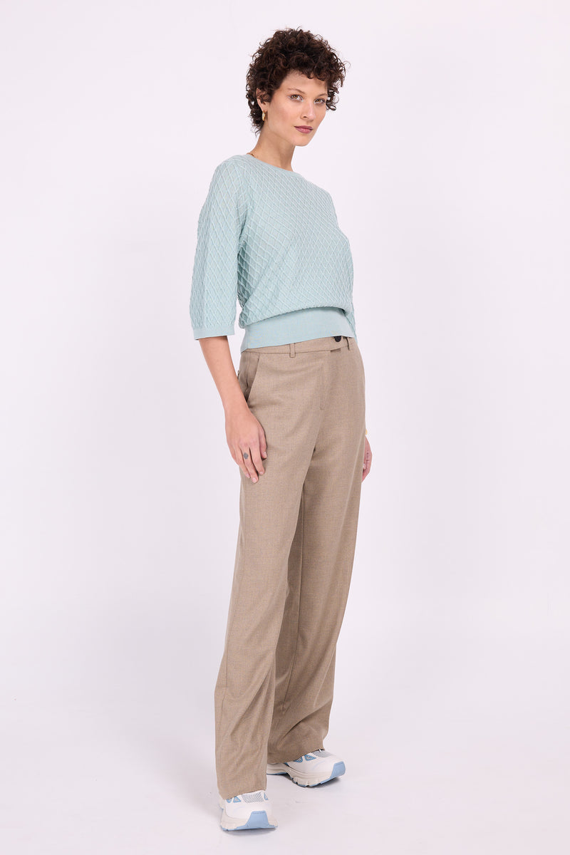 Annie pantalon en beige et bleu mélangé