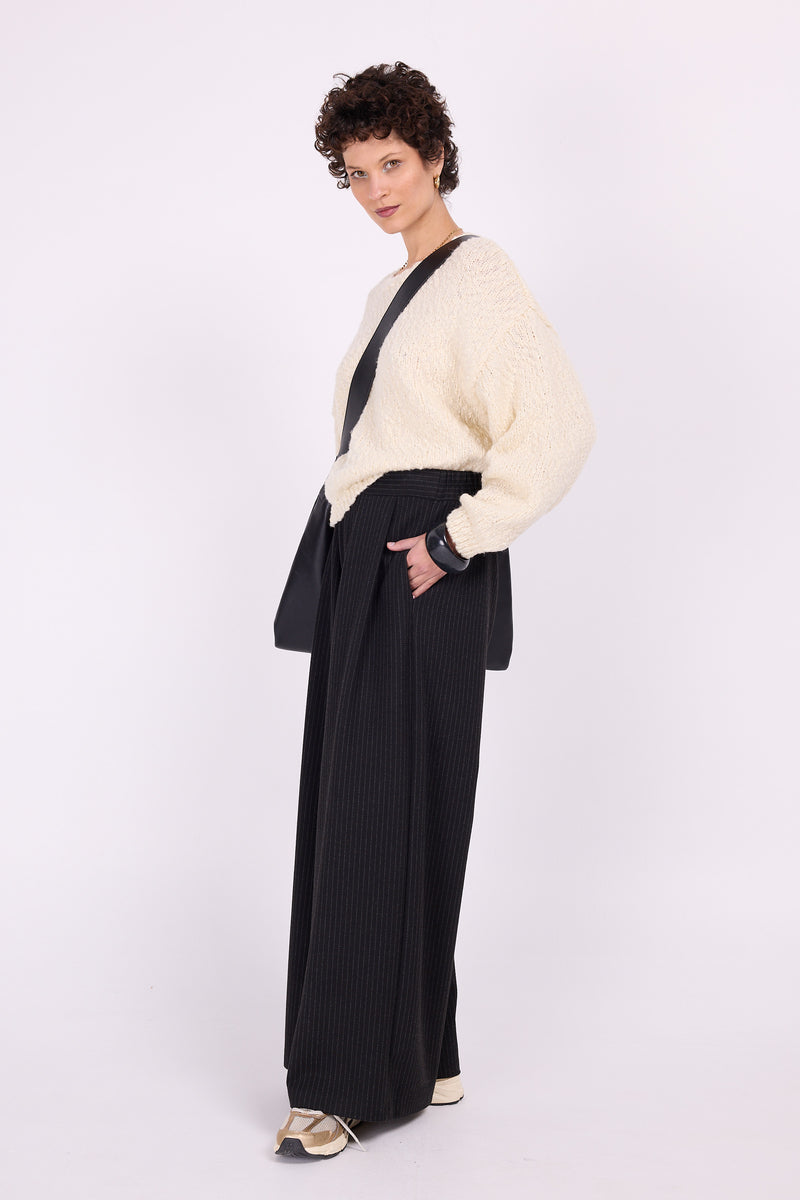 Schwarze Hose Egbert mit Kreidestreifen