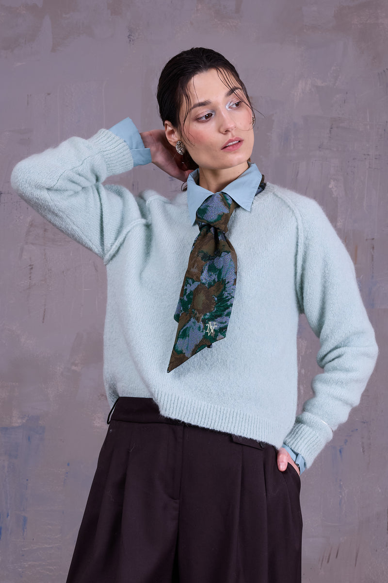 Grisa scarf in rivergreen jacquard
