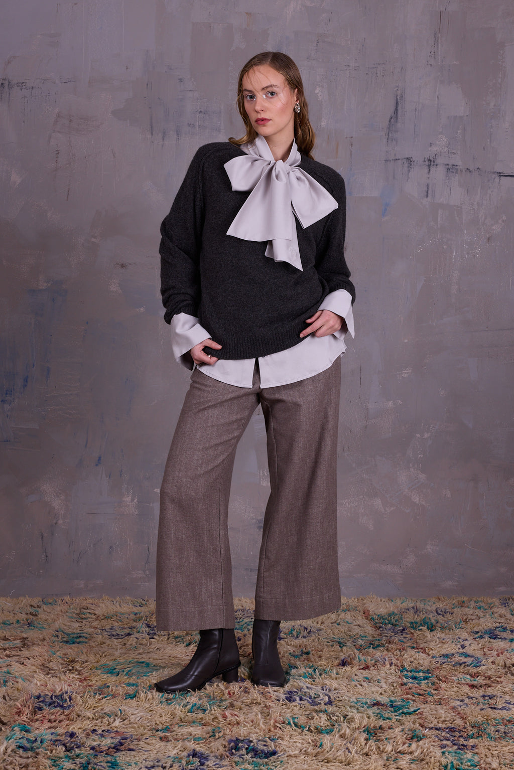 Gilou shirt in smokey grey satin