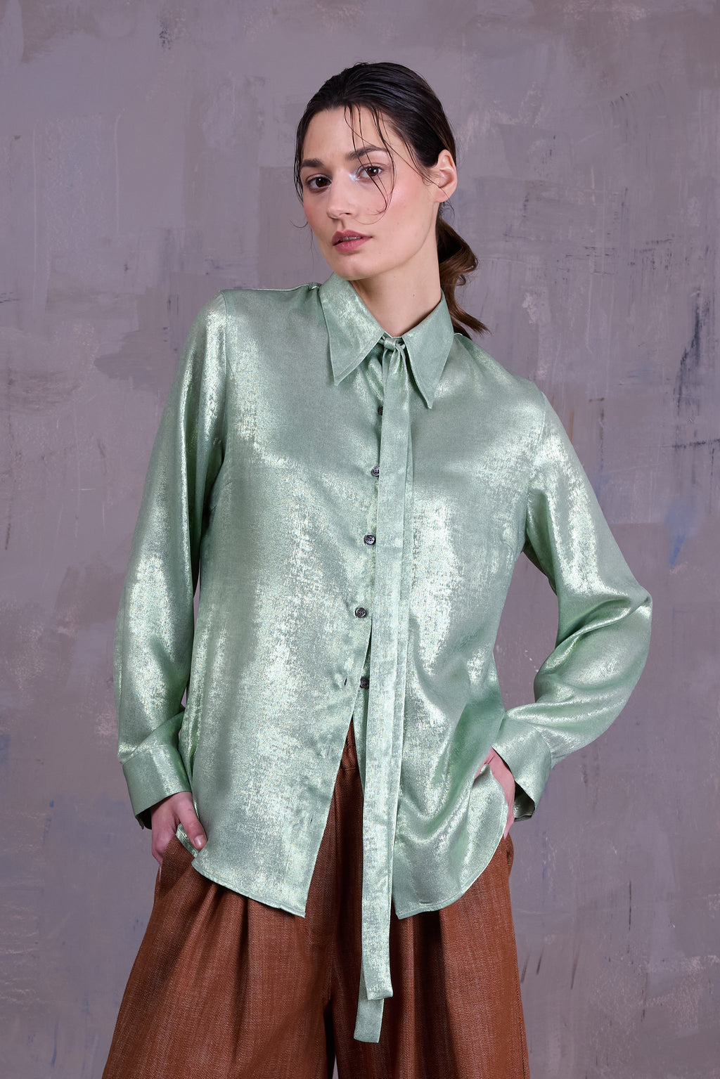 Godelieve shirt in glossy mint